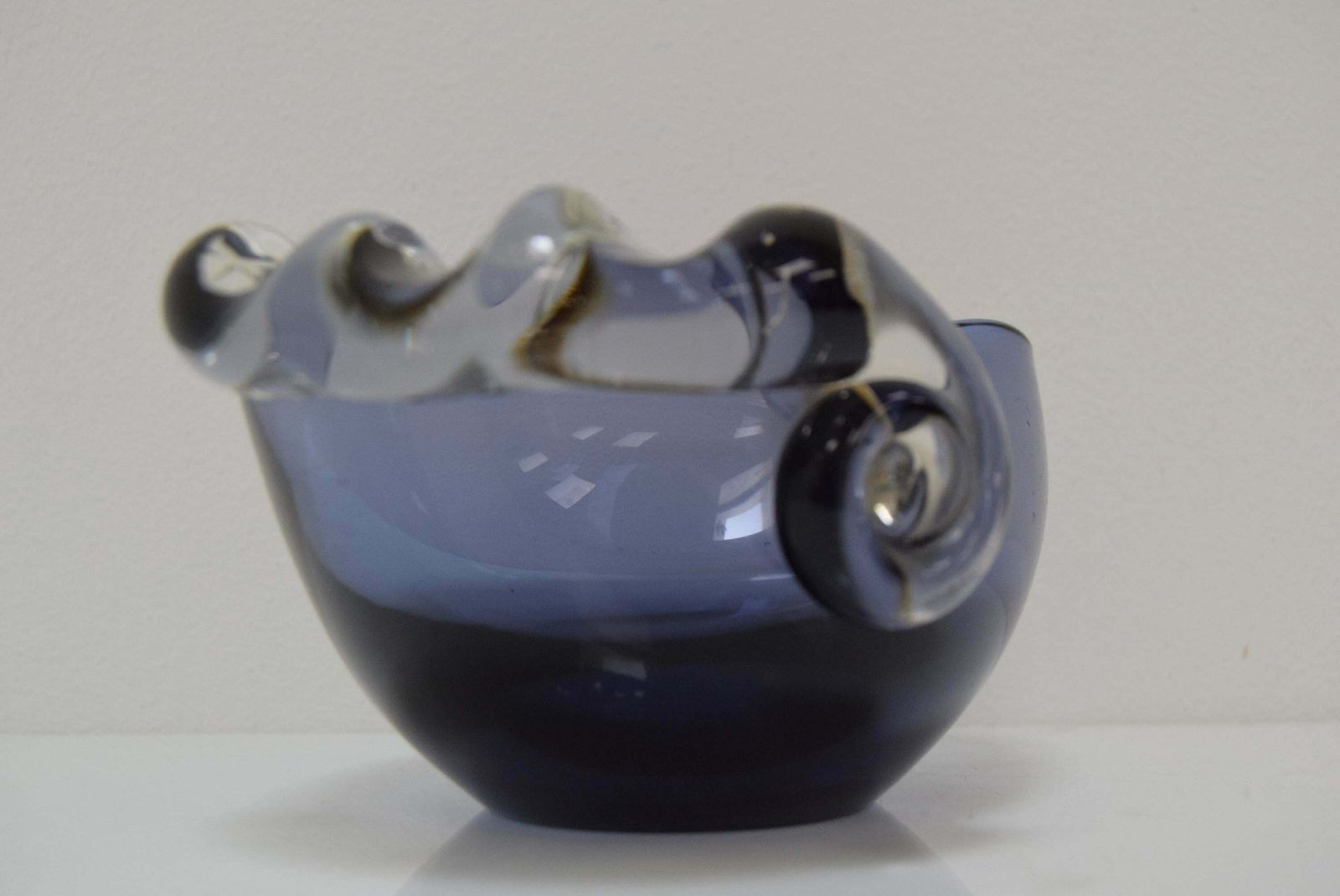 Mid Century Ashtray From Metallurgical Glass By Glasswork Novy Bor 1960's photo buy