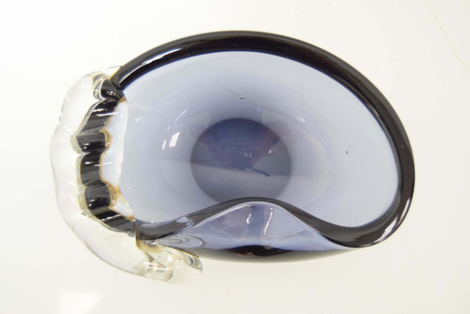 photo furniture Mid Century Ashtray From Metallurgical Glass By Glasswork Novy Bor 1960's