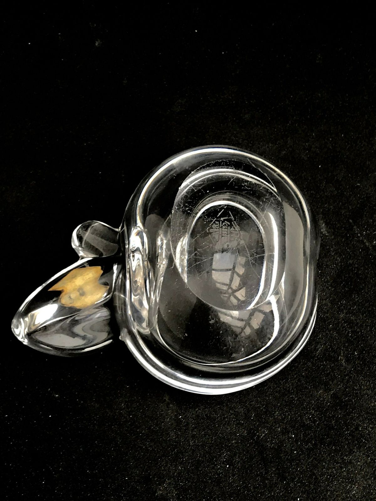 Apple Bowl Shaped Heavy Crystal Bowl By Art Vannes France Art Glass Paperweight Clear Crystal Mid Century Gift For Her Wedding Gift Ashtray photo furniture