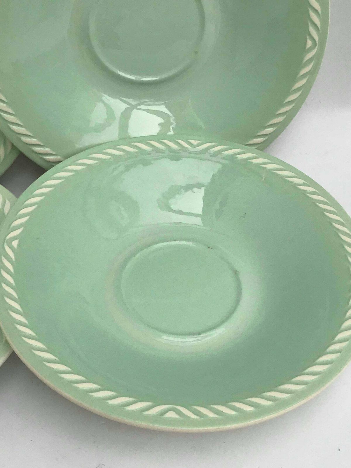Figgjo Flint Saucers Sissel Mint Green Vintage 1950s Designed By Ragnar Grimsrud Scandinavian Design Norway Mid Century Replacement photo vinterior