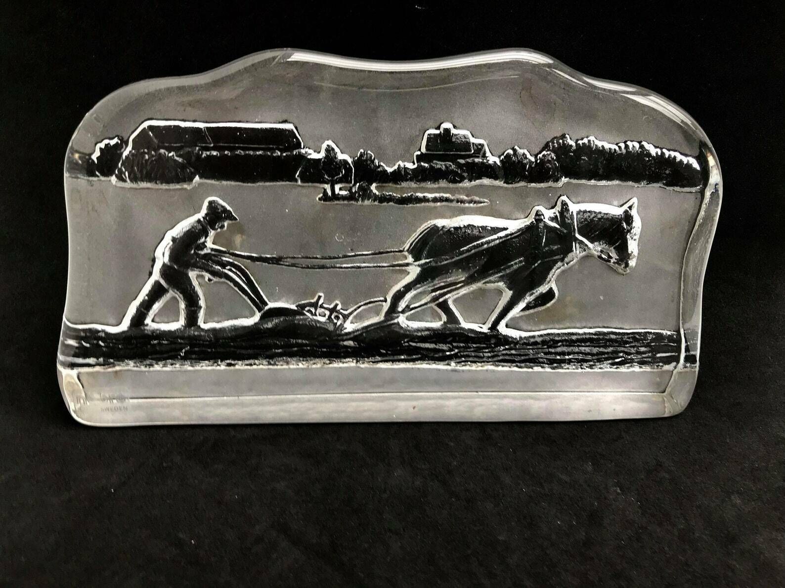 Grote Glazen Presse Papier – Helder Glas, Scandinavisch Design, Nybro Art Glass, Zweden, Mid Century