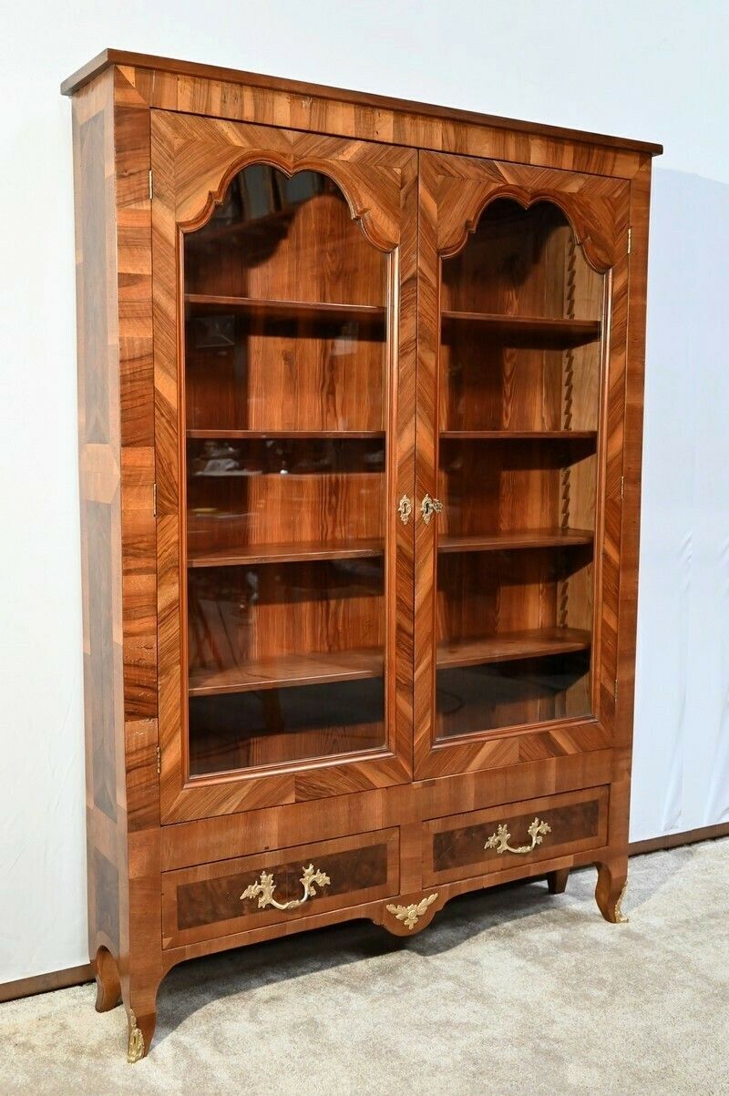 Narrow Library In Walnut And Thuya Louis XV Style Late 19th Century photo furniture