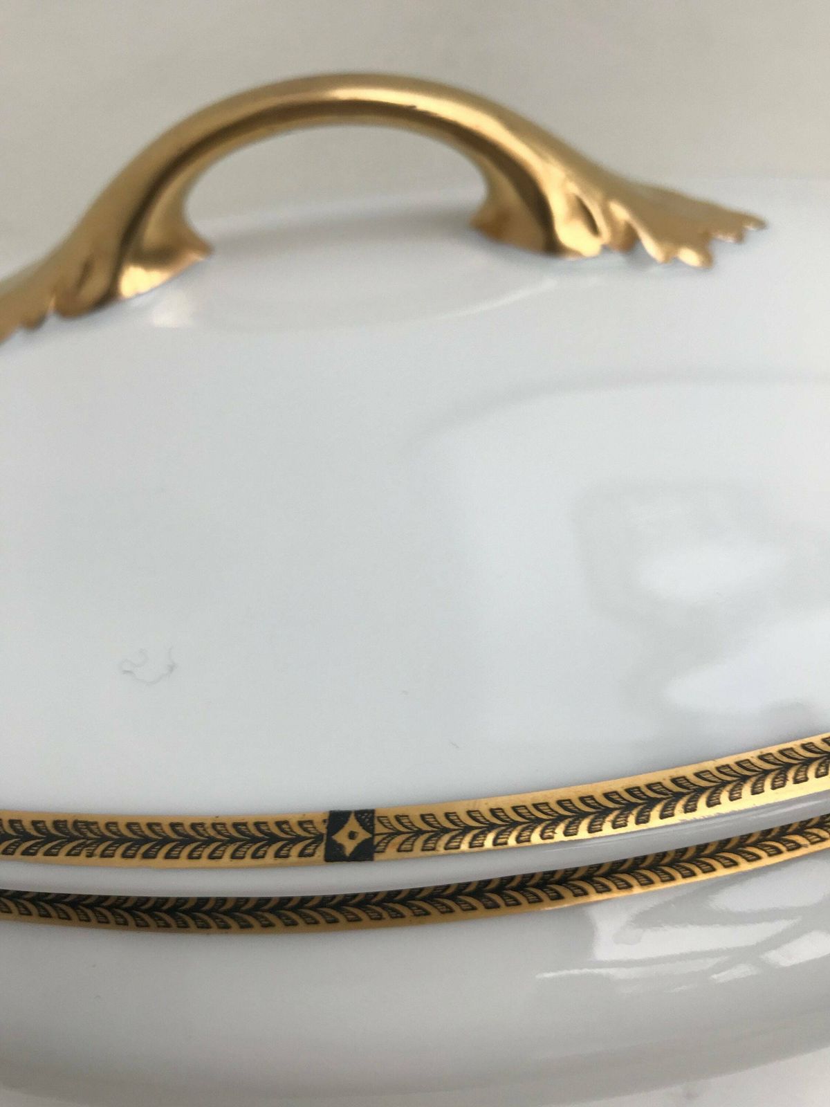 Rosenthal Antique Lidded Serving Plate R.C. Kronach Porcelain Vegetables Plate With Lid Bavaria German Porcelain Covered Dish Gold 24 K photo Home Decor