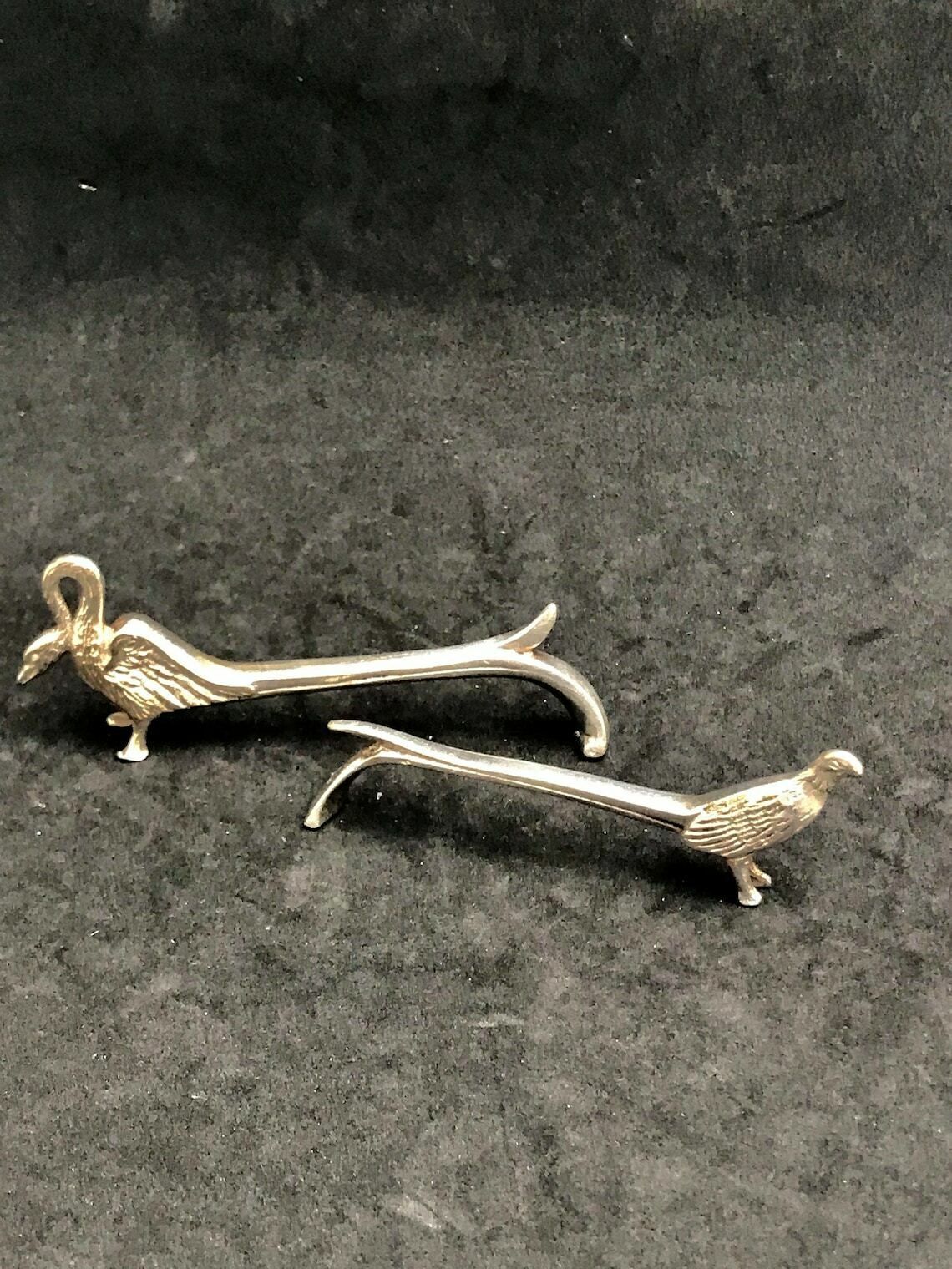 Knife Rests For Table Art Deco Animal Swan Holders Silver Plated Metal. Animal Shaped Dinner Table Holiday Elegant Set Of 2 Gift For Couple photo vintage