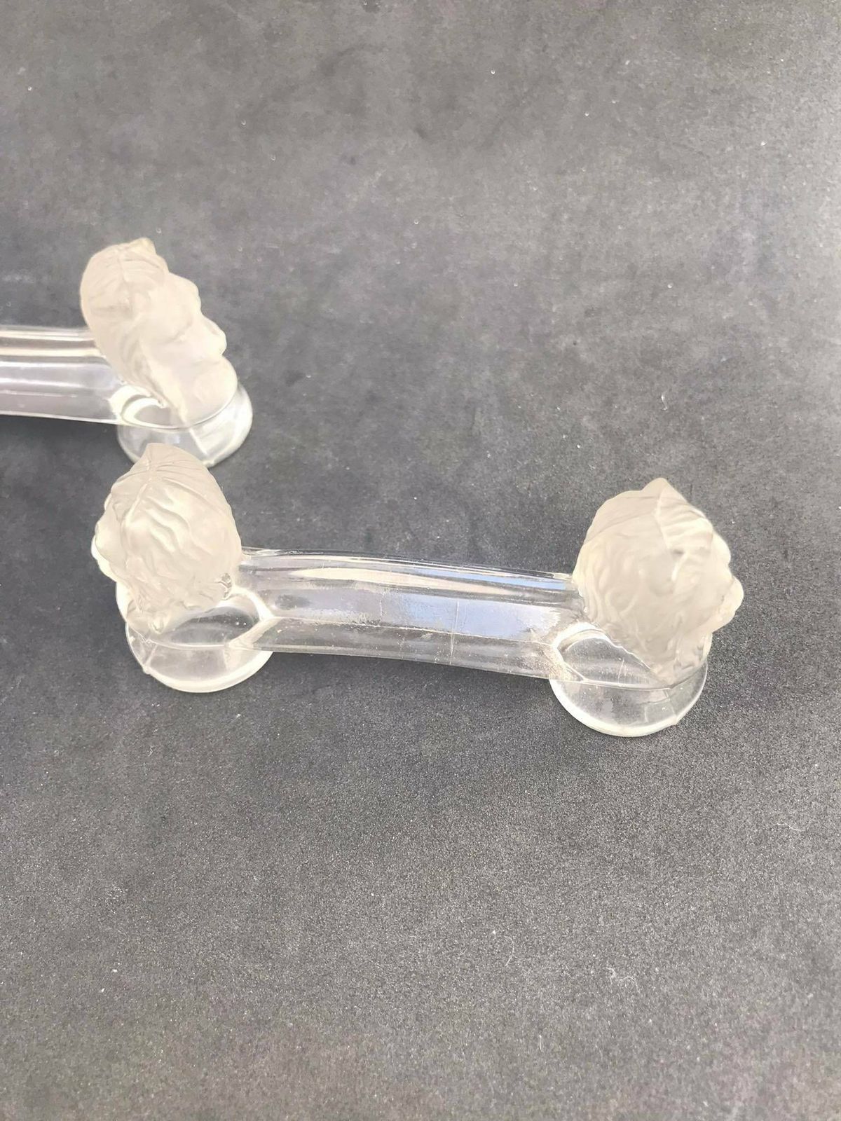 Knife Rest Antique Baccarat Molded Glass Cutlery Rest Set 2 Table Knife Holders Wedding Gift For Couple Gift Hostess Table Decor French photo vintage