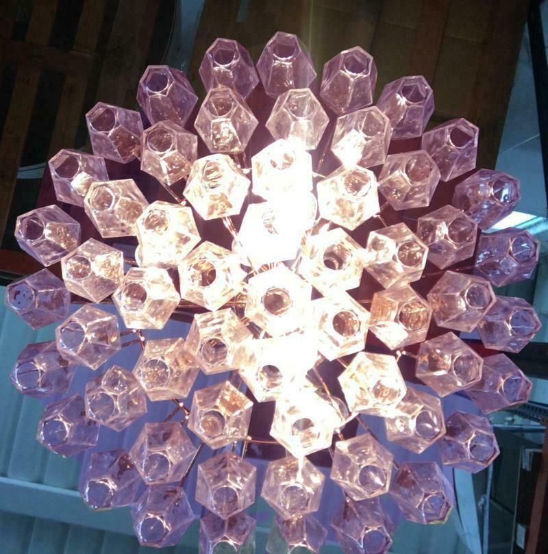 Impressive Murano Glass Sputnik Chandelier Poliedro Like Mazzega Zuccheri Venini Barovier Style photo furniture