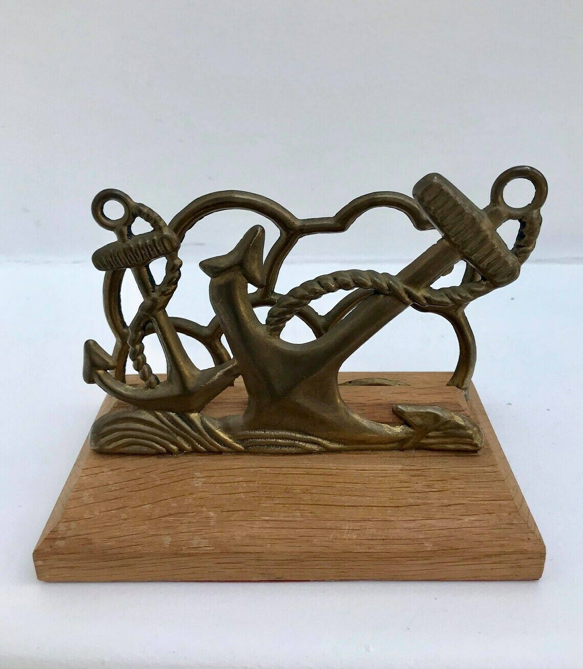 Brass Letter Rack Mail Holder Nautical Decor Desktop Accessories Bronze Accents Desk Organizer Gift For Colleague Bill Holder Coastal Home photo furniture