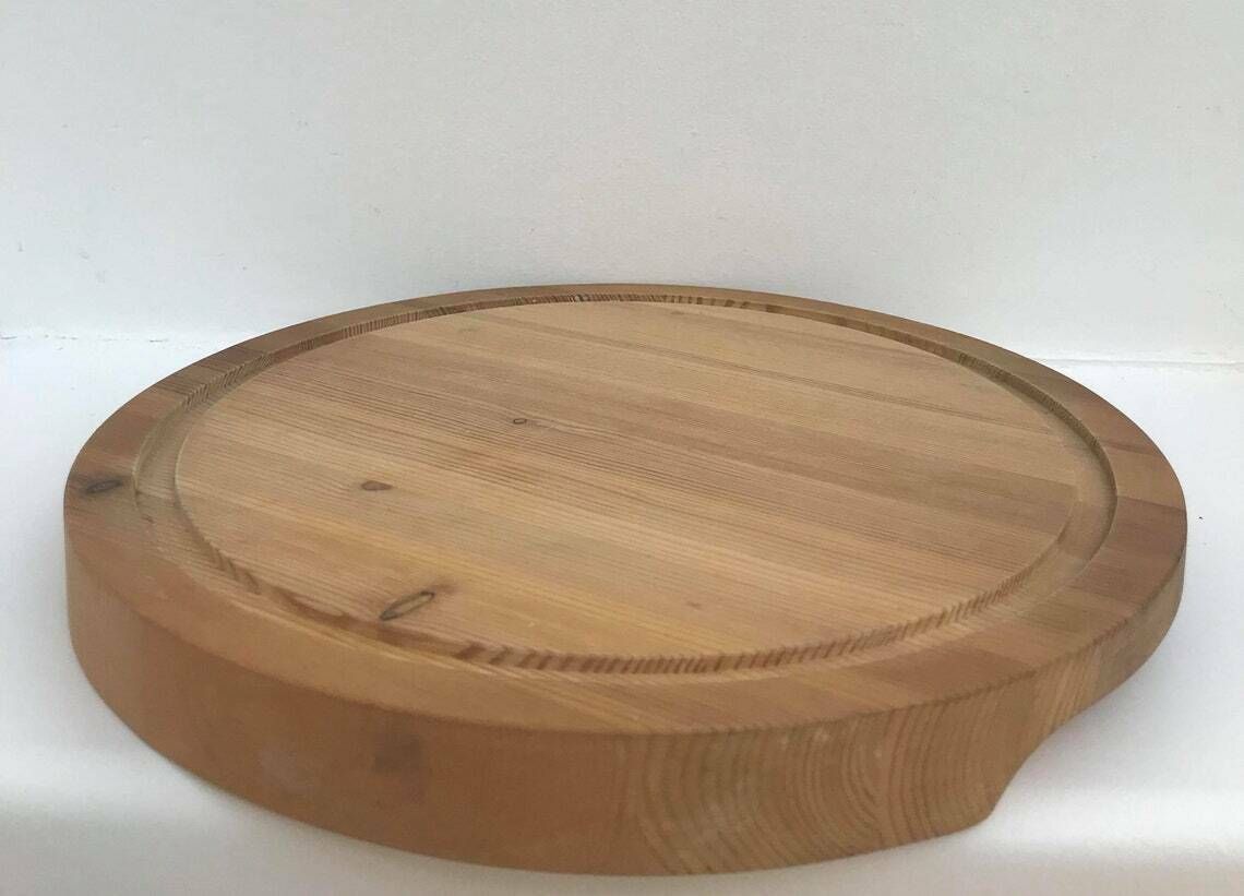 Cutting Board Wooden Pizza Steak Serving Vintage Round Farmhouse Decor Charcuterie Board Appetizer Dish Tray Large Food Photography Prop photo 99.0