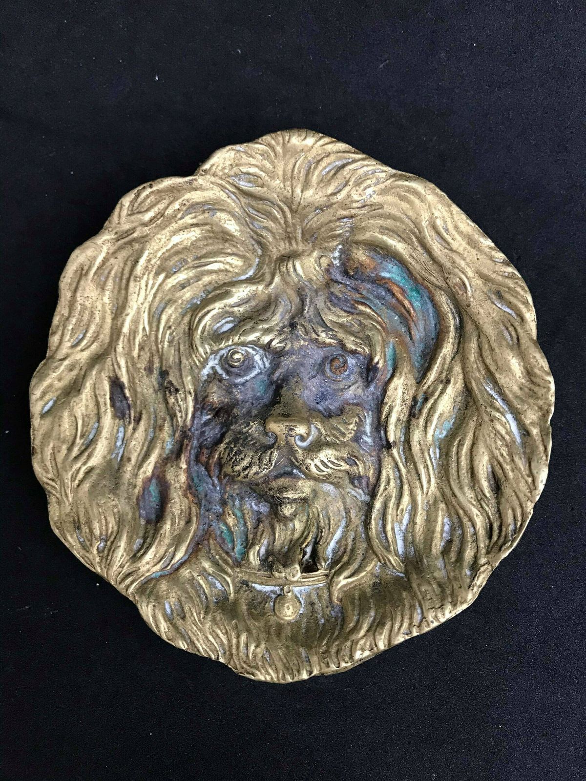 Pin Tray Vintage French Bronze Terrier Dog Lhasa Apso Dog, Pin Dish Coin Tray Vide Poches Key Tray Ring Dish Cigar Smoker’s Ashtray Gift photo buy