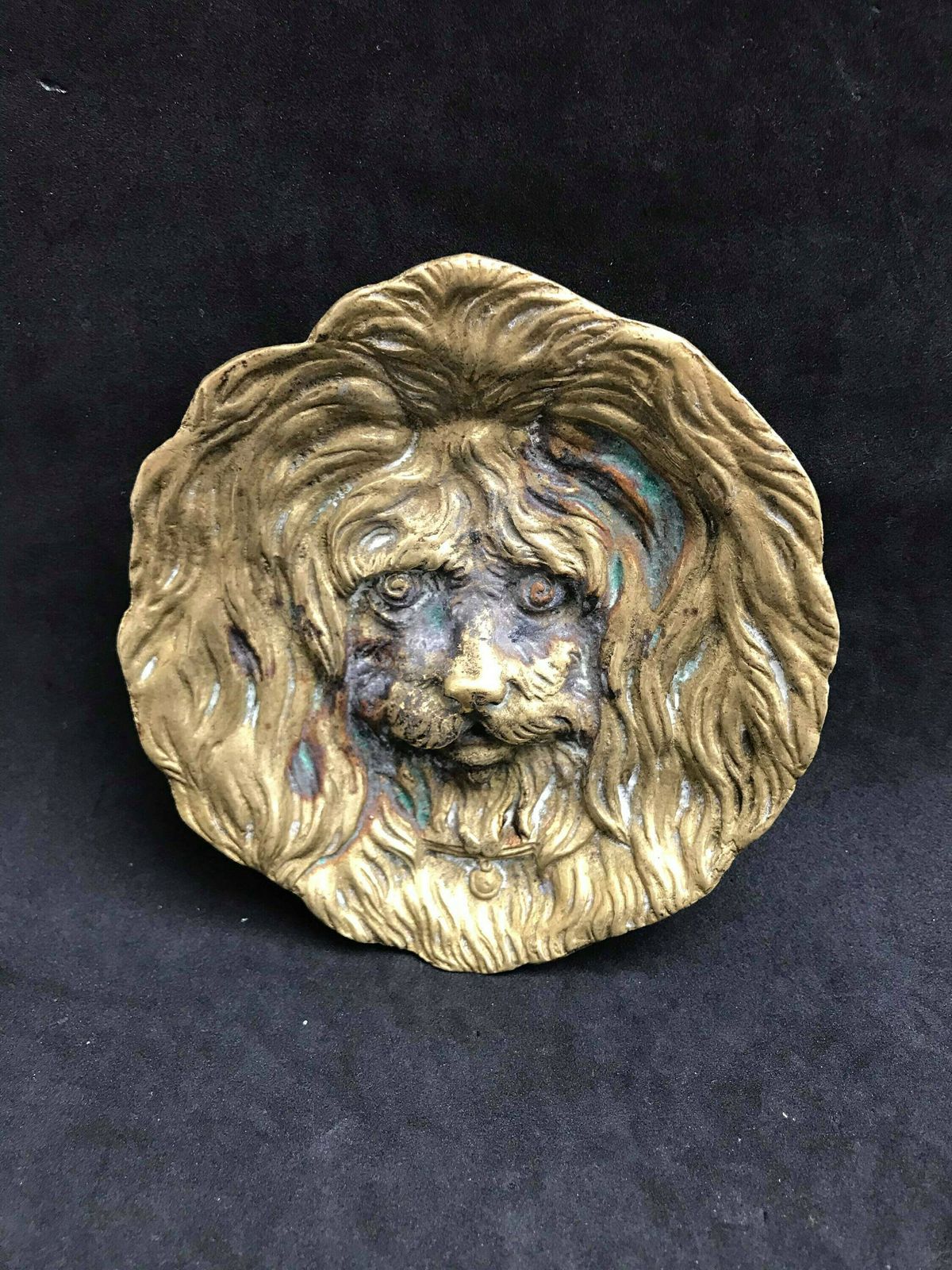 photo for sale Pin Tray Vintage French Bronze Terrier Dog Lhasa Apso Dog, Pin Dish Coin Tray Vide Poches Key Tray Ring Dish Cigar Smoker’s Ashtray Gift