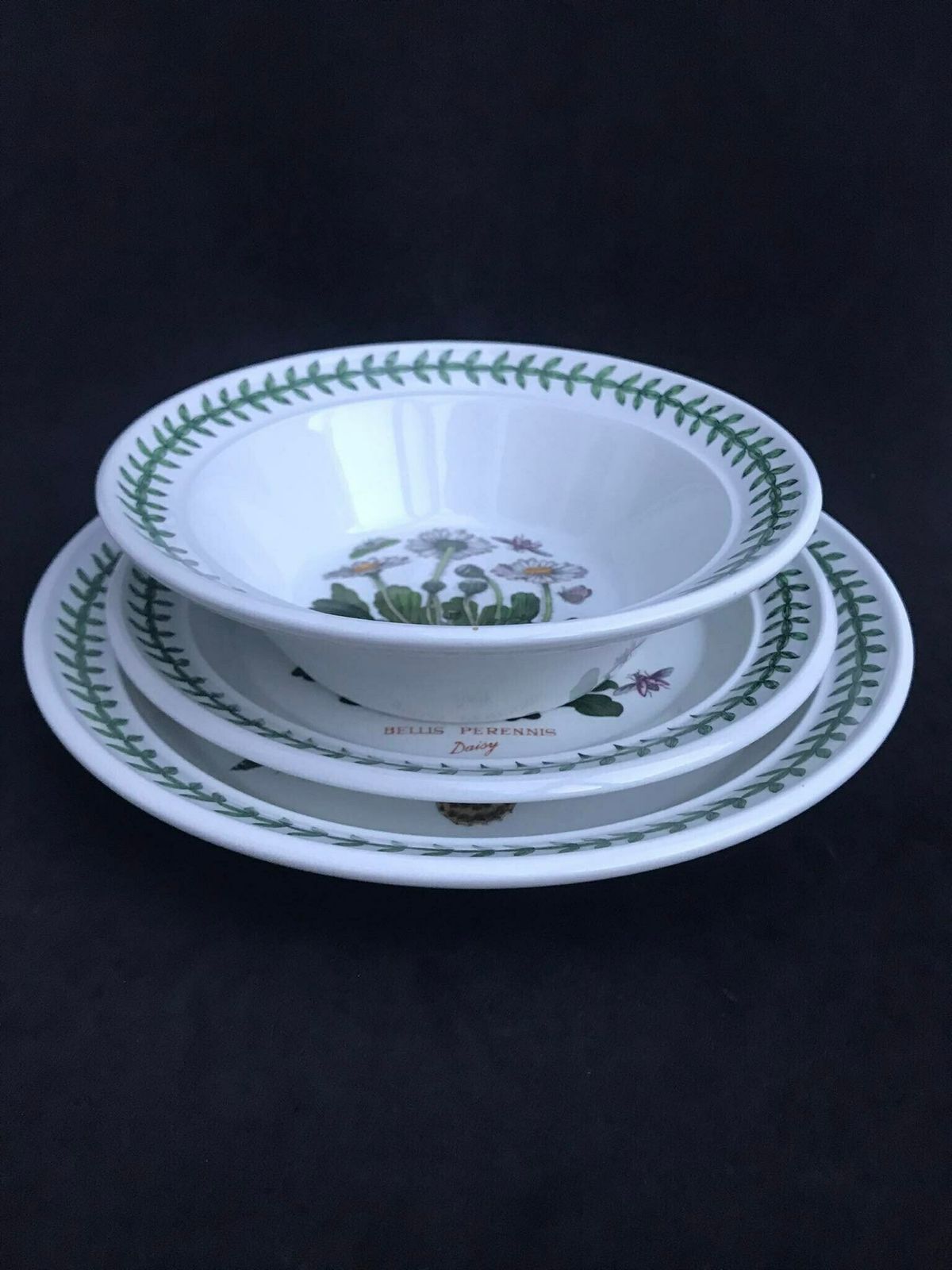 photo for sale Portmeirion Botanica Salad Plate 21,7 Cm Diameter 8.5" Bread Butter Plate 7.2" Rim Cereal/Oatmeal Bowl Botanic Garden Rosa Replacement