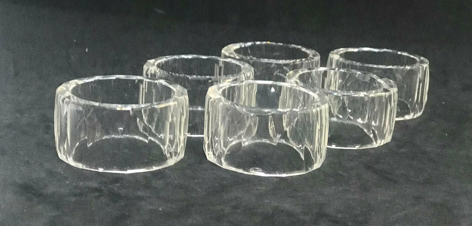 Napkin Rings French Art Glass Design Hostess Gift Lot Of 6 Vintage Clear Glass Retro Classic Table Gift For Her Wedding Gift