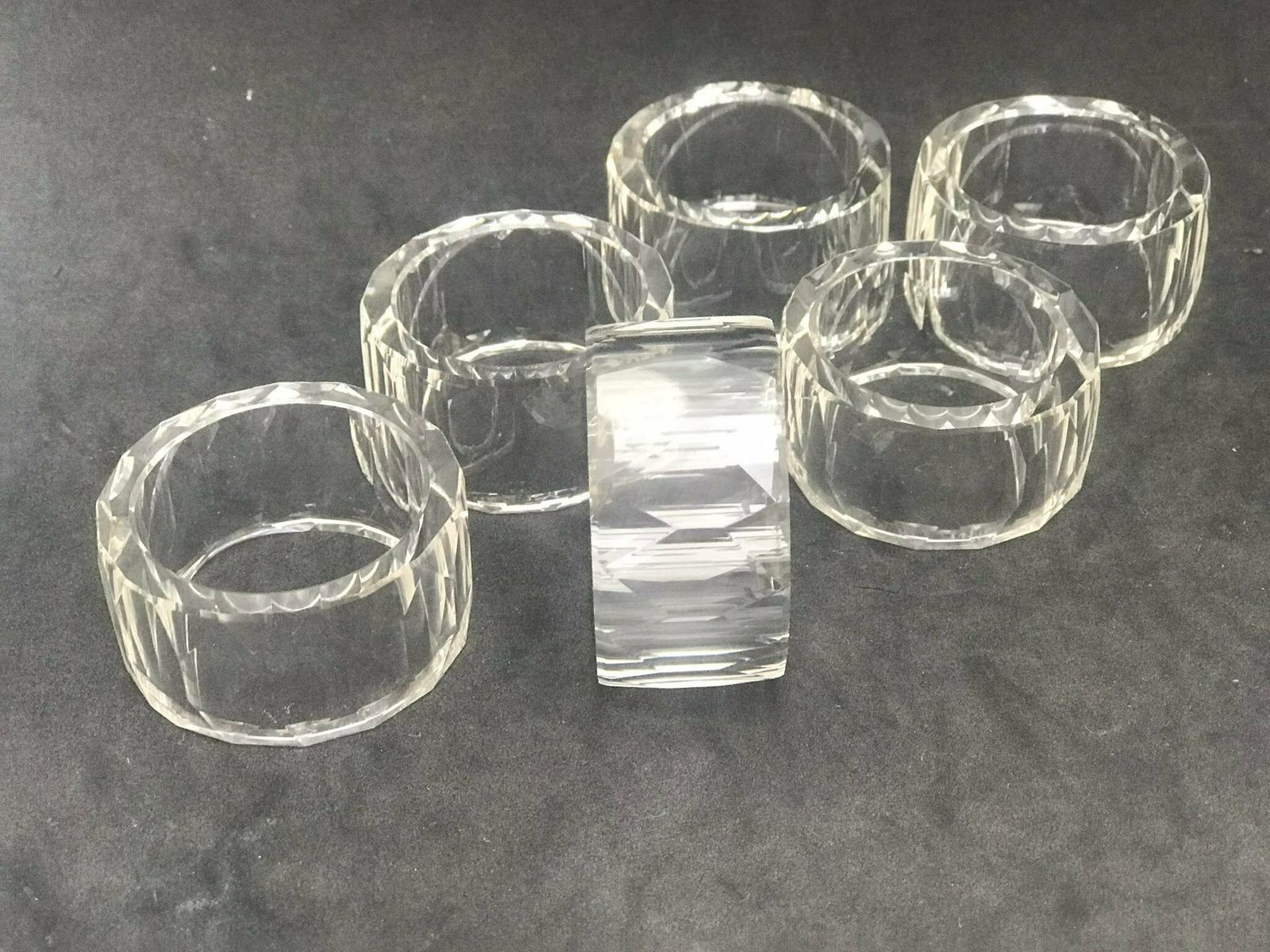 photo for sale Napkin Rings French Art Glass Design Hostess Gift Lot Of 6 Vintage Clear Glass Retro Classic Table Gift For Her Wedding Gift