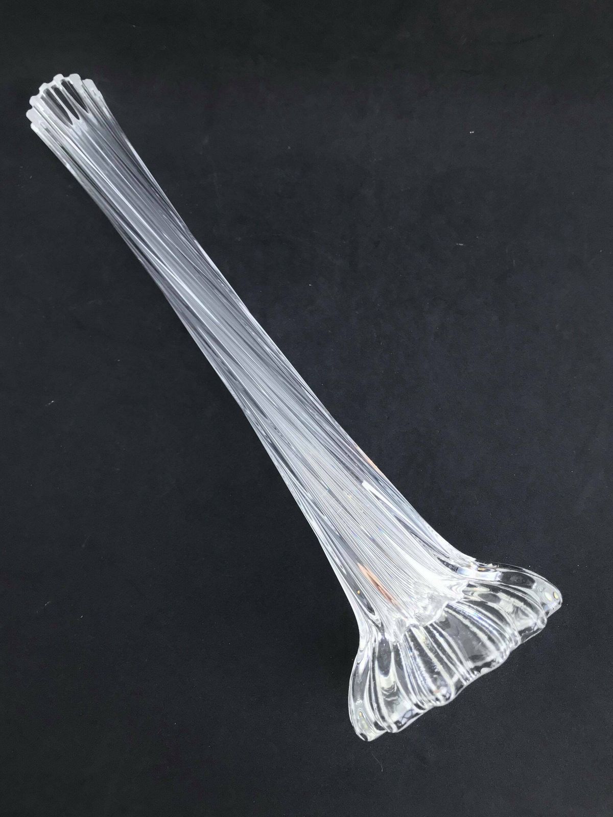 photo for sale Glass Twist Bud Vase Clair Modern Mid Century Tall Stretch Vase, Twisted Stem Glass Statement Art Glass Tube Style Soliflor Gift Wedding