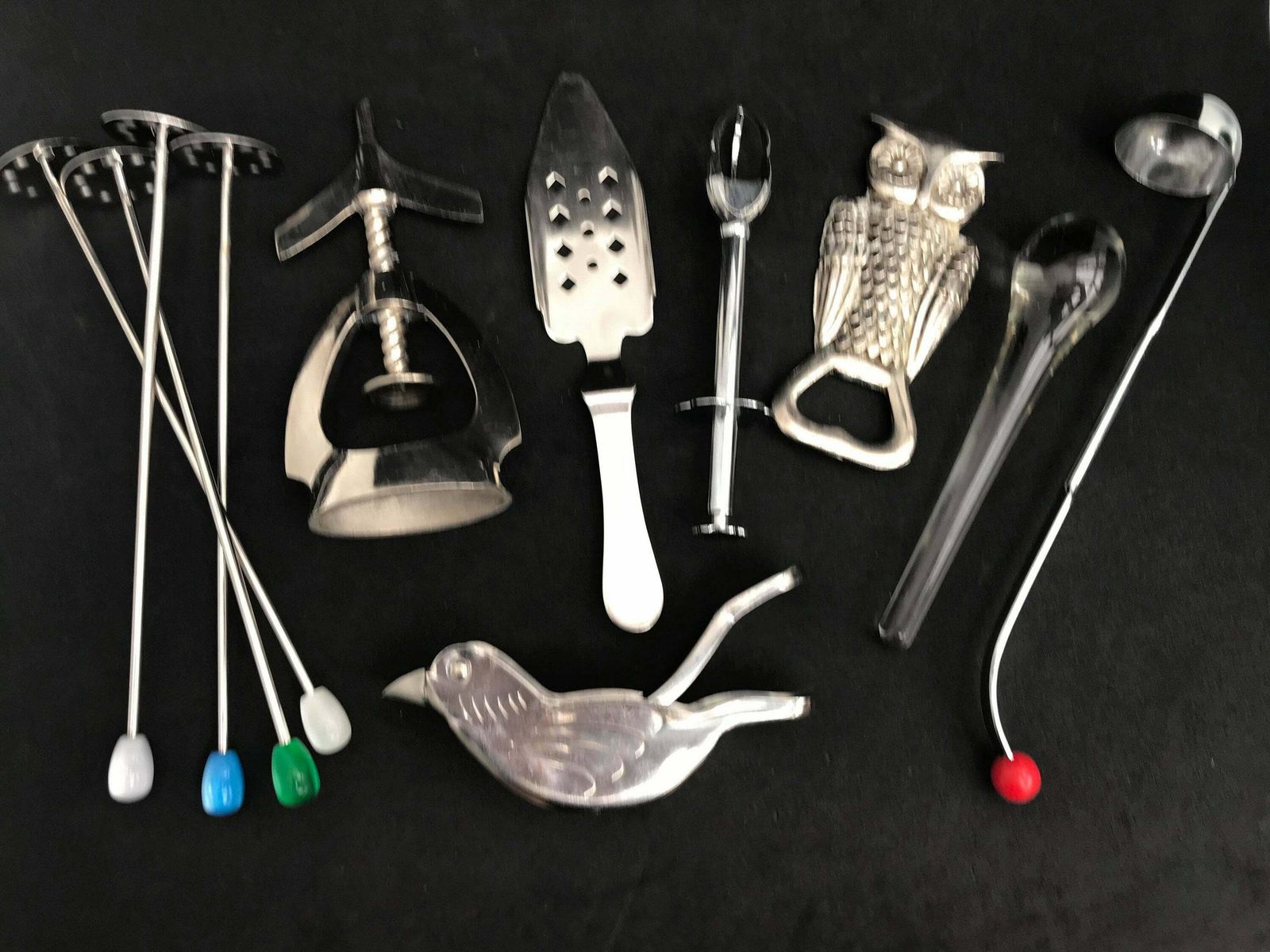 photo furniture Bar Set Vintage Bottle Opener Set Bird Owl Beer Opener Bar Knife Mid Century Modern Barware Accessories Nutcracker Bar Tools Christmas Gift