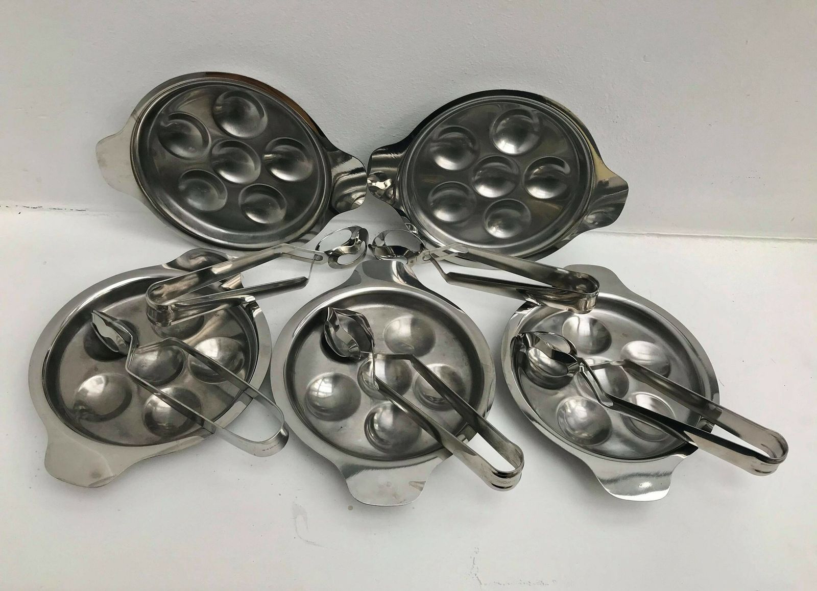 Escargot Slakkenborden Serveerschalen Set – Frans Vintage Jaren 1960, Ook Geschikt Voor Gebakken Champignons En Fotografie photo 104.0