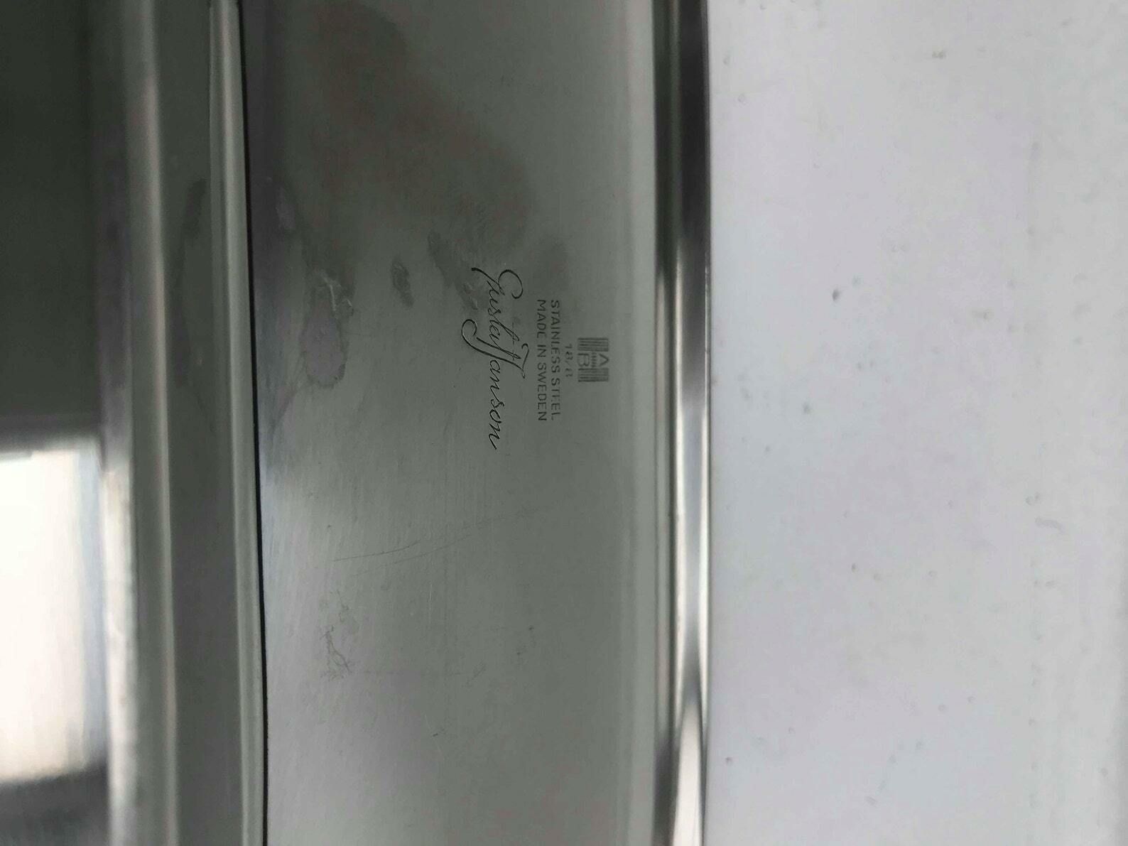 Serving Dish Or Tray Modernist Style Stainless Steel By Gustaf Janson. Marked: Hab Logo, Stainless Steel Made In Sweden Gustaf Janson Mcm photo vintage