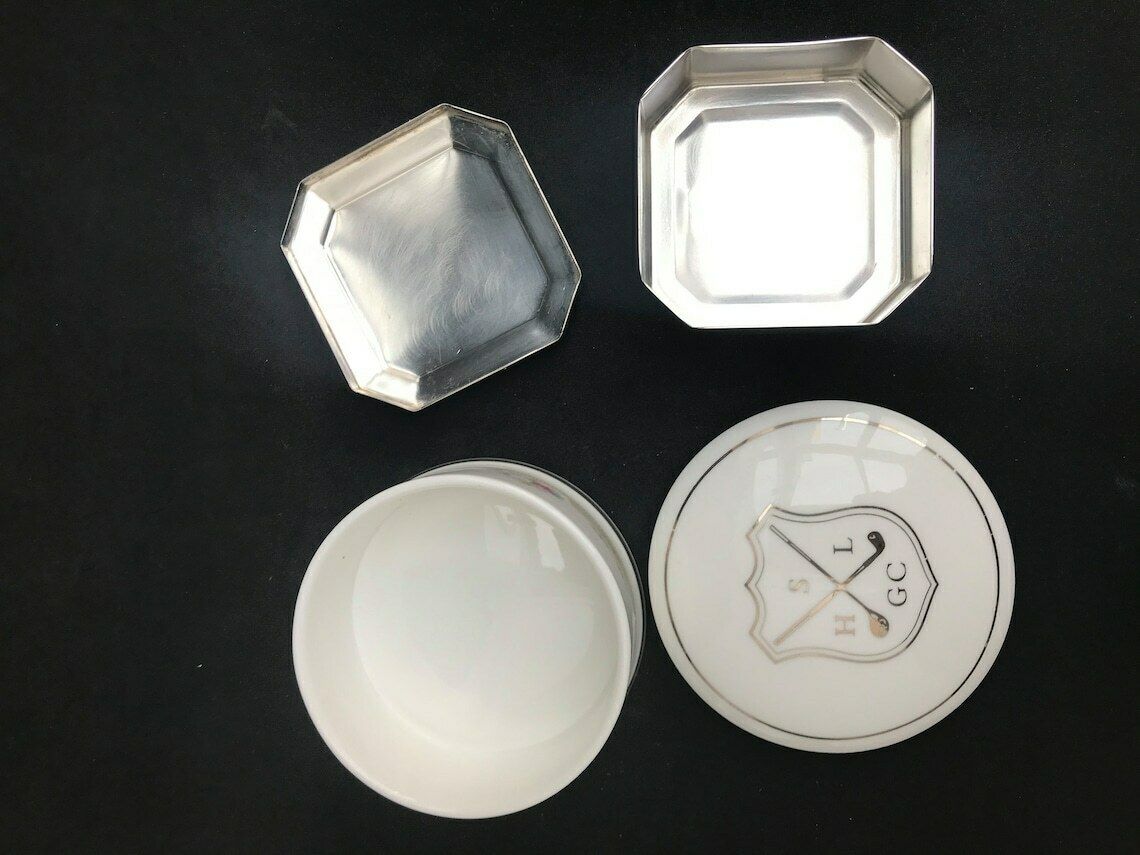 photo furniture Golf Boxes Set 2 Golfer Gift Porcelaine Box And Silver Plated Box Christmas Gift Golf Lover Collection Round Square
