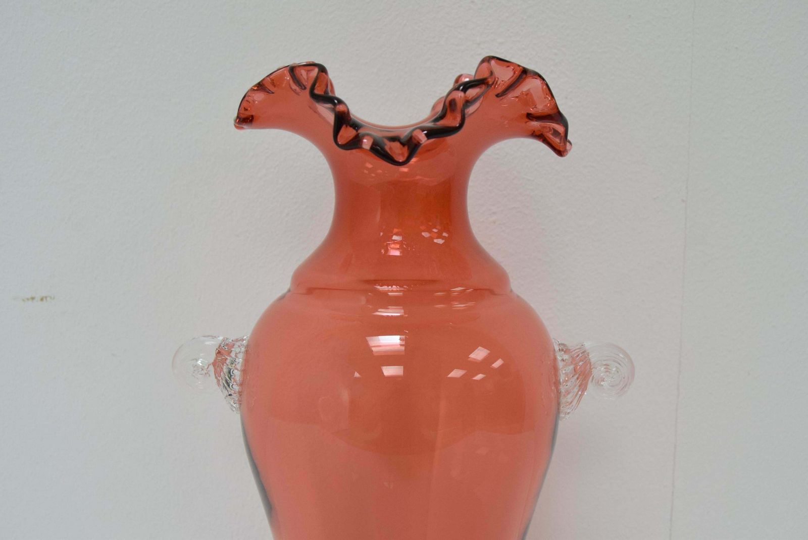 photo for sale Art Czech Glass Vase, By Glasswork Novy Bor, 1950s