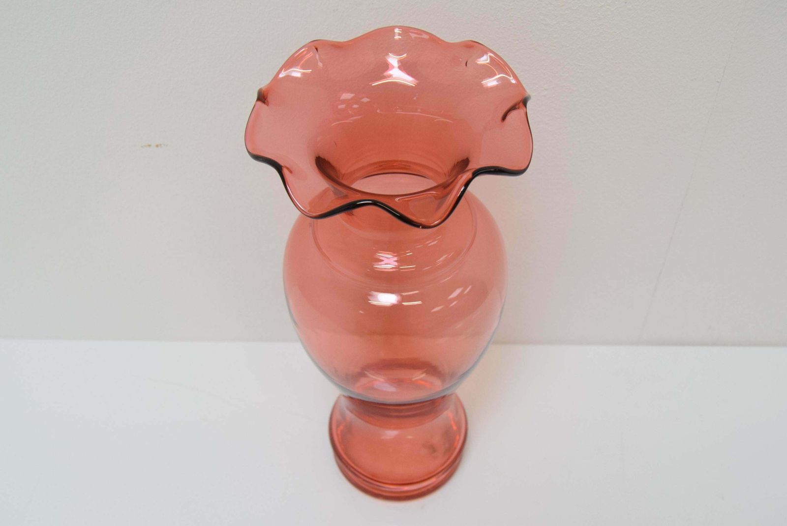 Art Czech Glass Vase, By Glasswork Novy Bor, 1950s photo for sale