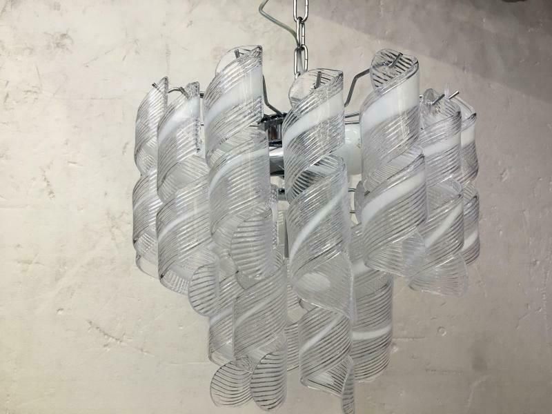 Impressive Murano Glass Sputnik Chandelier Virgola Like Mazzega Zuccheri Venini Barovier Style photo for sale