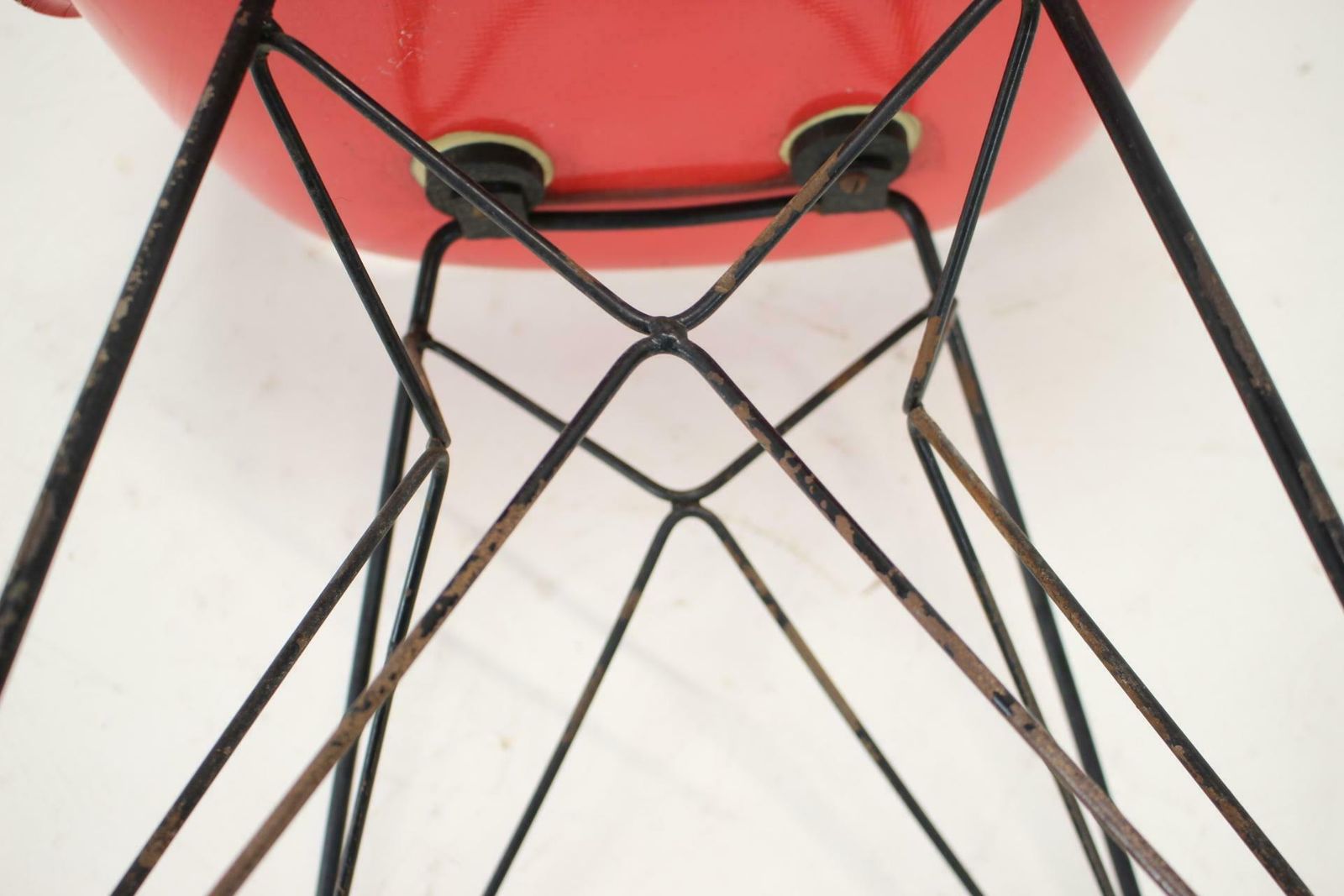photo buy Midcentury Red Design Fibreglass Dining Chairs By M.Navratil 1960s