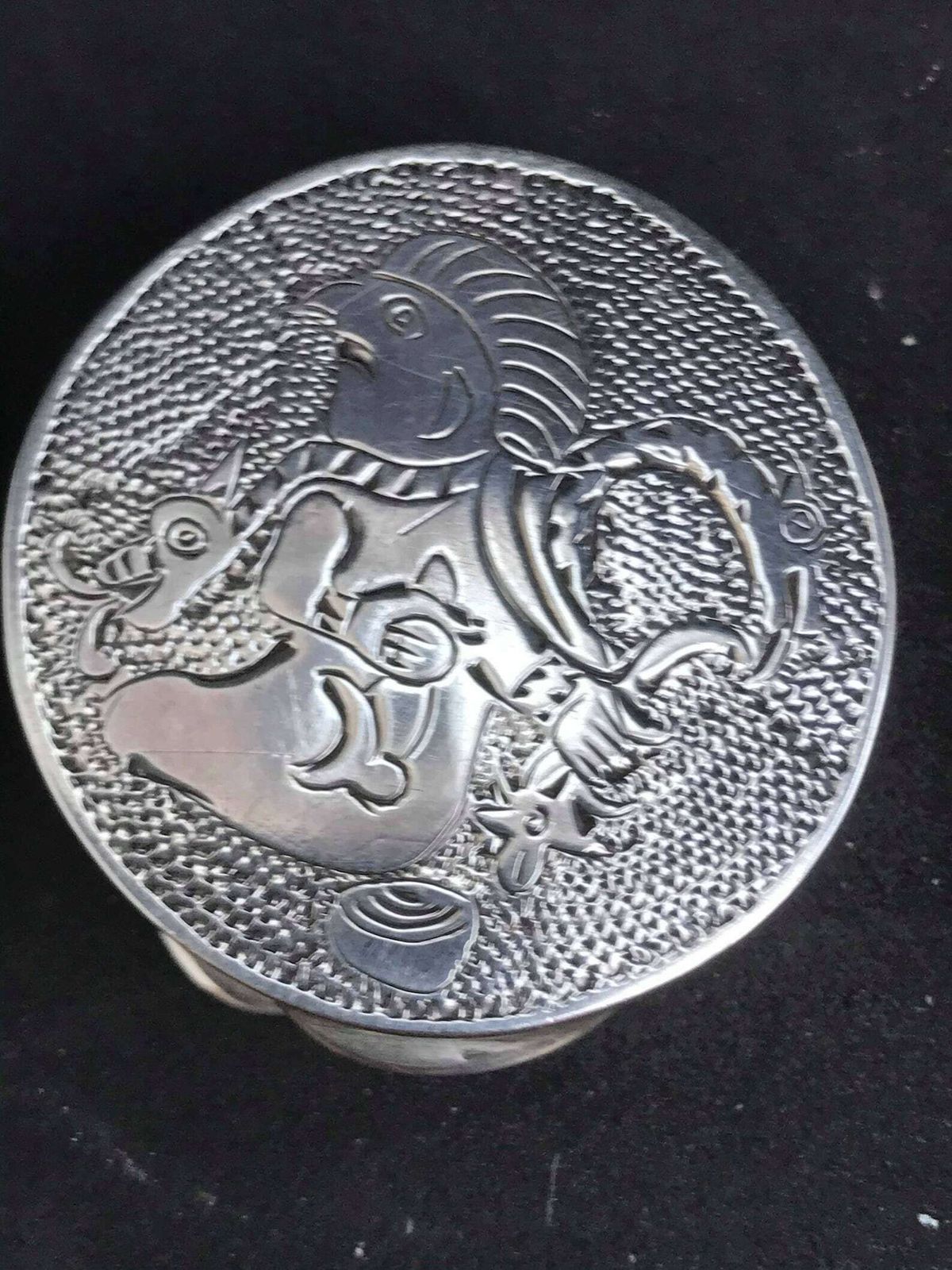photo furniture Pill Box Small Mexican Silver Sterling Silver 925 Solid Mexican Trinket Round Silver Wedding Ring Box Gift For Her Gift For Him Collector