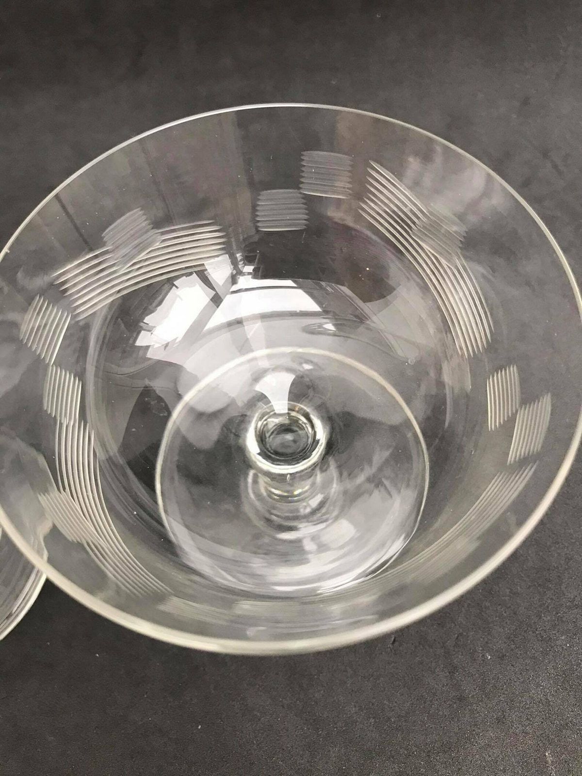 photo for sale 2 Antique Champagne Coupes Glasses Crystal Cut Coupes 1920s French Set 2 Stem Bar Cart Decor Wedding Bartender Cocktail Glasses Gift