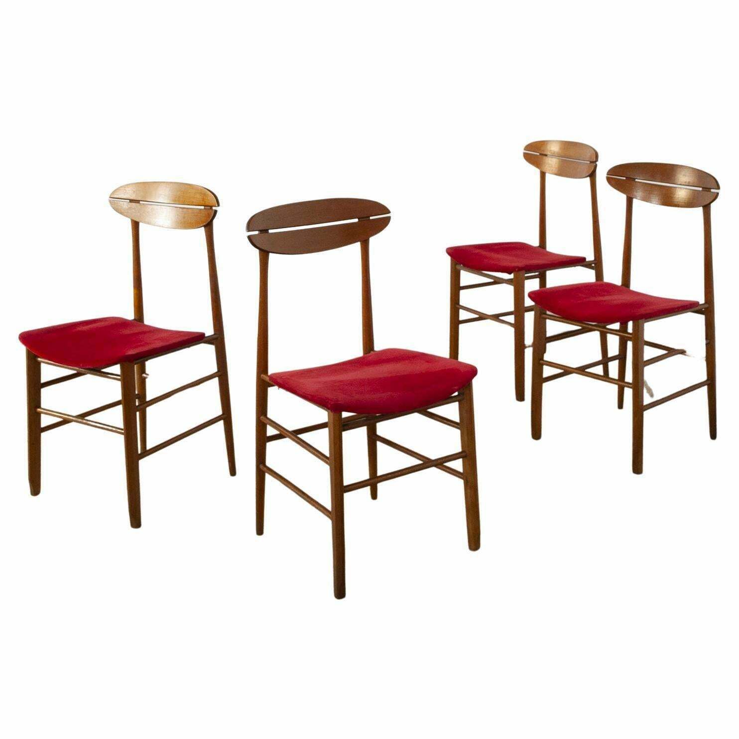 Set Of Four Chairs Italian Production