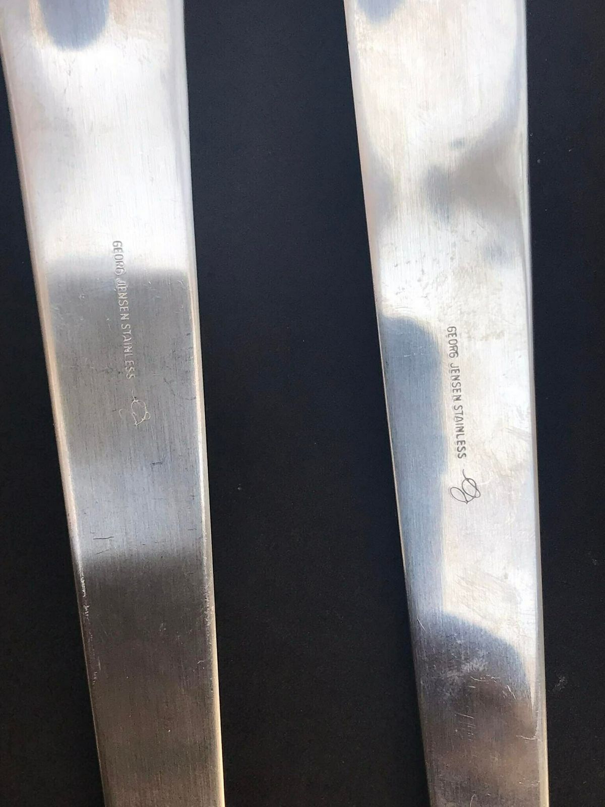 Georg Jensen Salad Server Set 2 Pcs Arne Jacobsen Design Stainless Steel Cutlery Set Modernist Wedding Gift photo buy