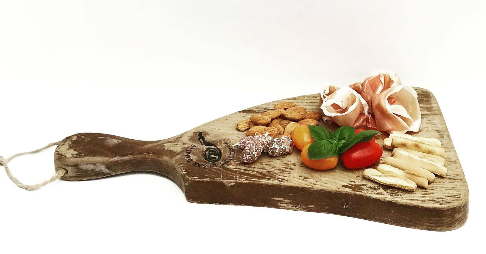 Vintage Thick Wooden Cutting Board Charcuterie Platter Cheese Appetizer Plate Photography Props Display Bread Chopping Bread Block Ham photo for sale