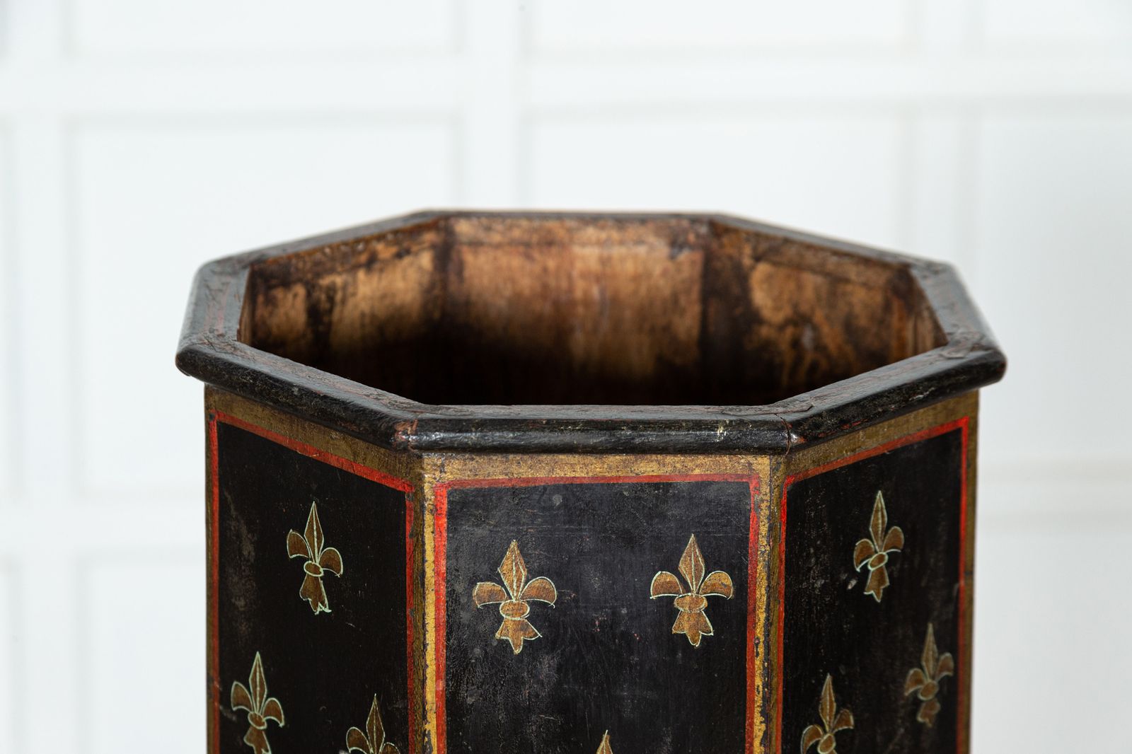 French Napoleon III Fleur De Lis Painted Umbrella Stand photo for sale