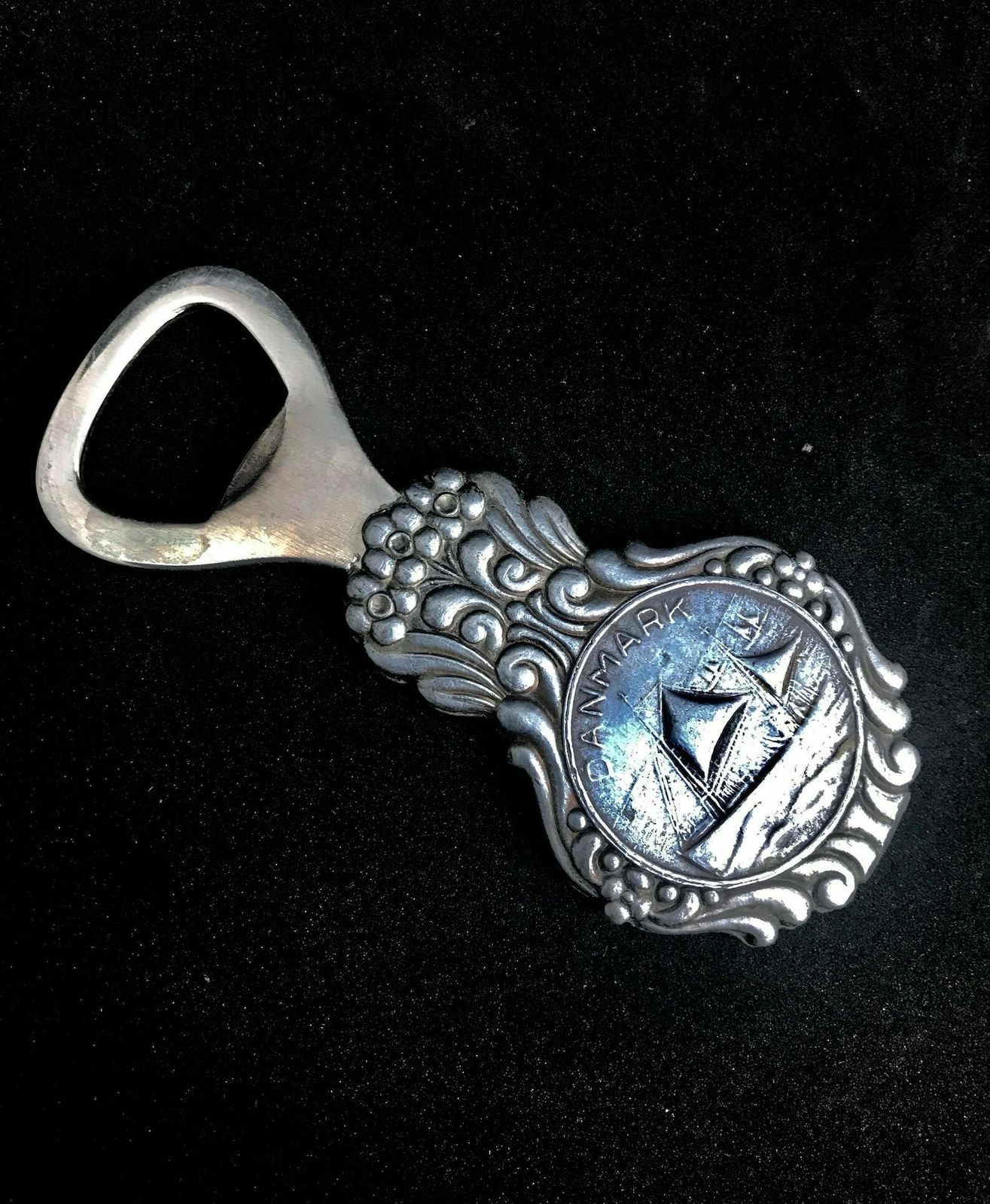 Pewter Bottle Opener Collectible Danish Sailing Ship Marked Denmark Souvenir 1930s Art Deco Danish Bar Accessories Viking Gift Bar Tools photo furniture