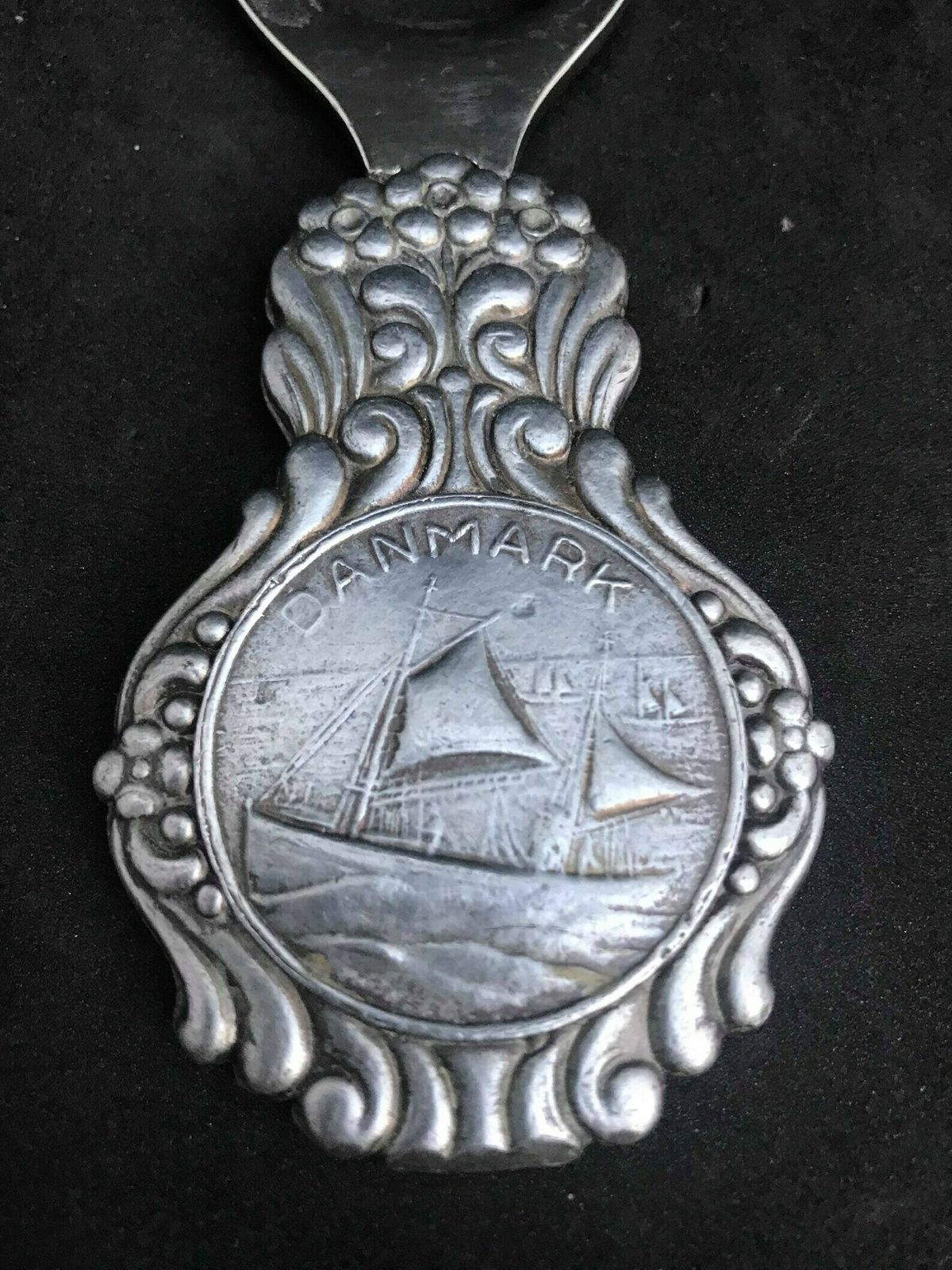 Pewter Bottle Opener Collectible Danish Sailing Ship Marked Denmark Souvenir 1930s Art Deco Danish Bar Accessories Viking Gift Bar Tools photo for sale