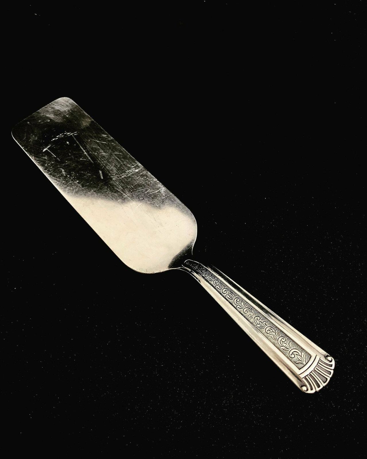 Taartschep Art Deco – Vintage Verzilverd Metaal, Frankrijk Ca. Jaren 1920 – Huwelijkscadeau