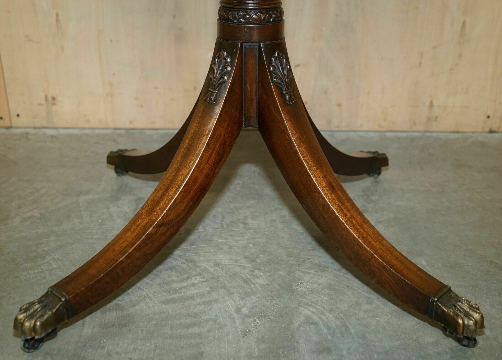 Large Ornately Carved Antique Mahognay & Green Leather Tilt Top Centre Table photo buy