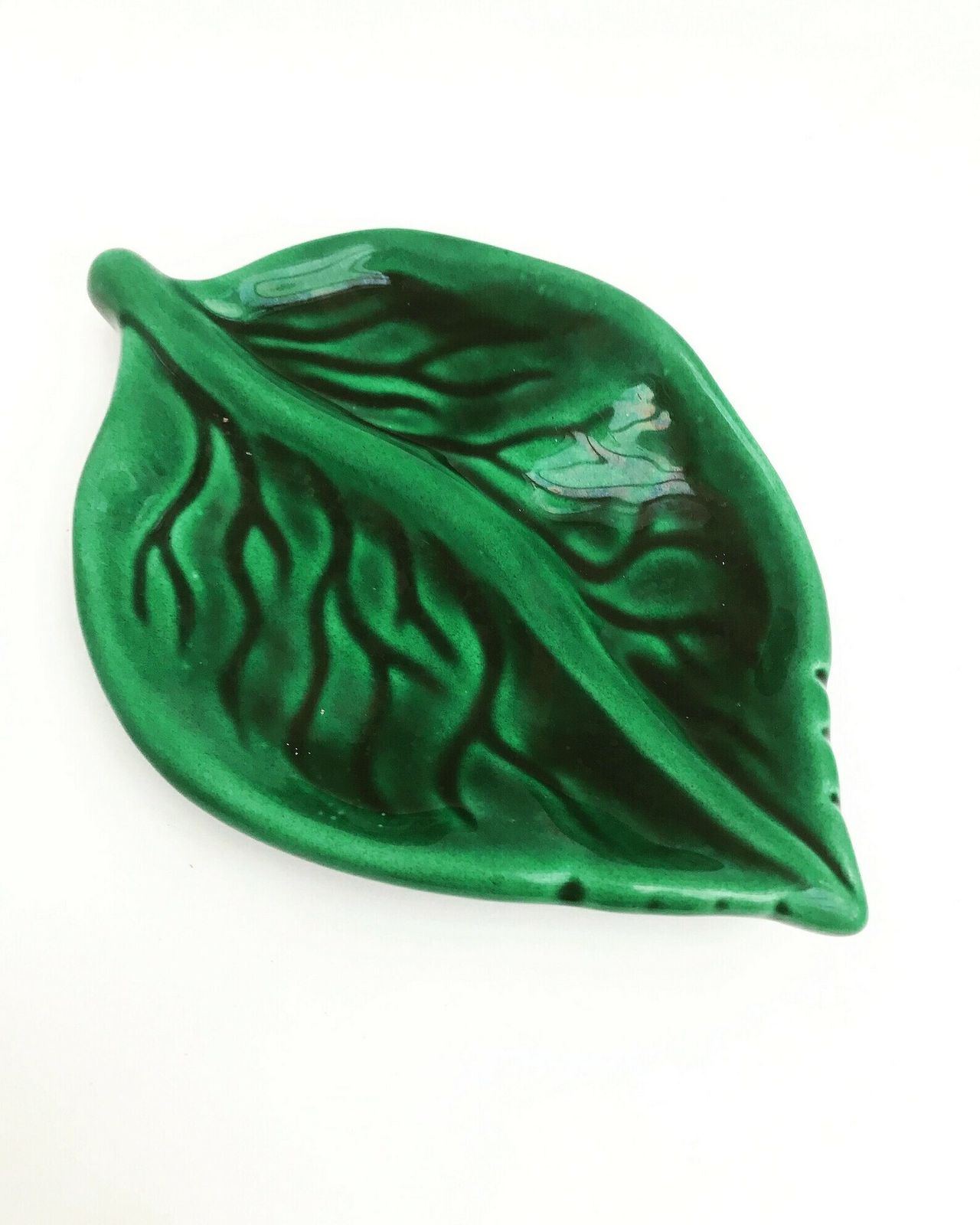 Leaf Dish Bag Dish Catch All Vallauris Vintage French Pottery Mid Century Leaf Shaped Signed By Artst Albert Ferlay Wedding Gift Barbotine