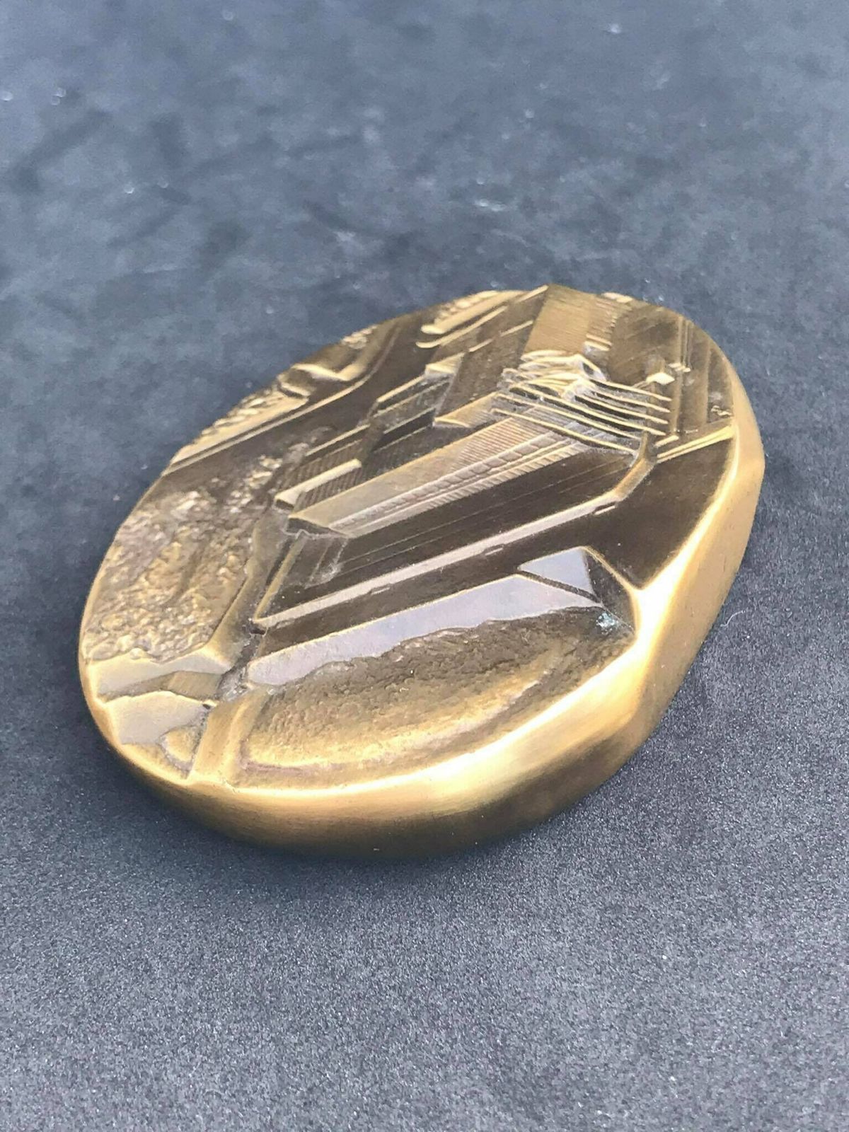Paperweight Bronze USA French Ww2 Oval Medal Paperweight June 1944 D Day Normandy Desk Office Decor Veterans Day Gift Historic Collector photo furniture