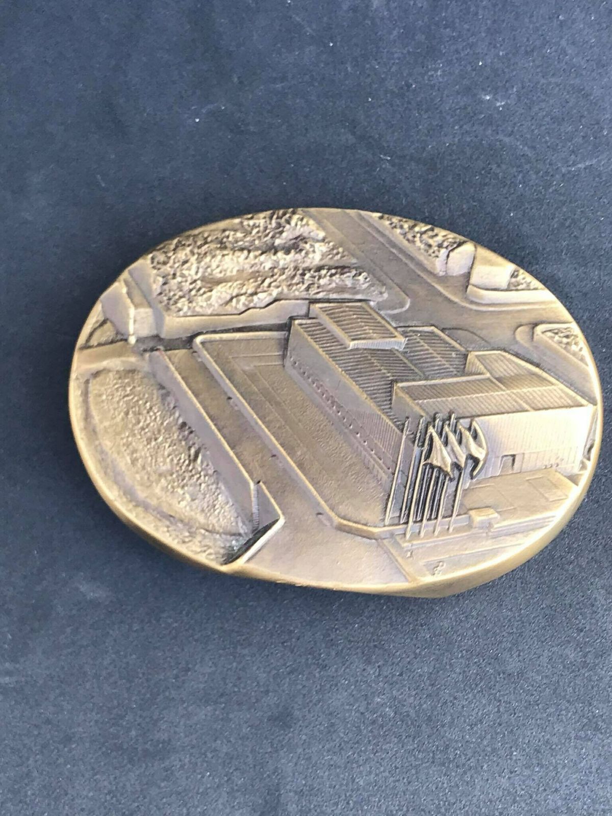 Paperweight Bronze USA French Ww2 Oval Medal Paperweight June 1944 D Day Normandy Desk Office Decor Veterans Day Gift Historic Collector photo for sale