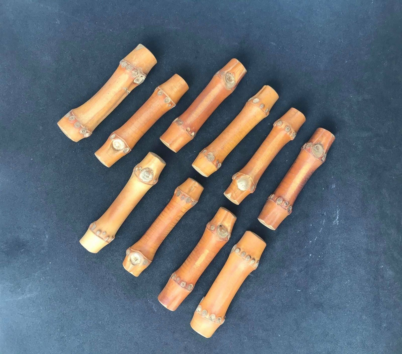 Vintage Messenlegger Set Van Echt Bamboe – 10 Stuks – Boho Chic – Tiki – Bohemian – Tafelaccessoire – Cadeau photo Woonaccessoires