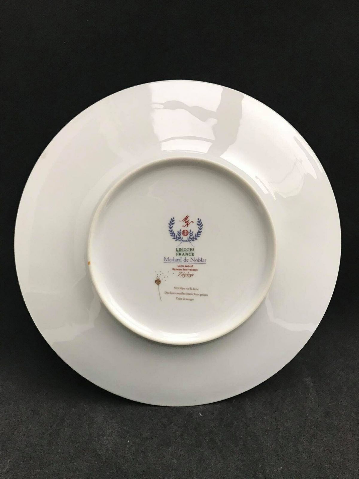 Medard De Noblat Limoges France Zephyr Amapola Dinner Plate Beige Light Blue Presentation Plate Extra Large Replacement Charger Plate photo buy