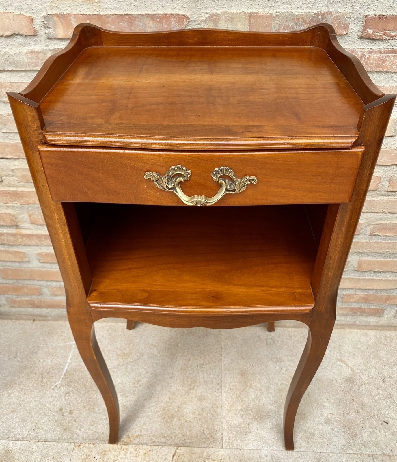 photo vintage French Cherry You And Me Nightstands With Drawers And Open Shelf, 1960s, Set Of 2