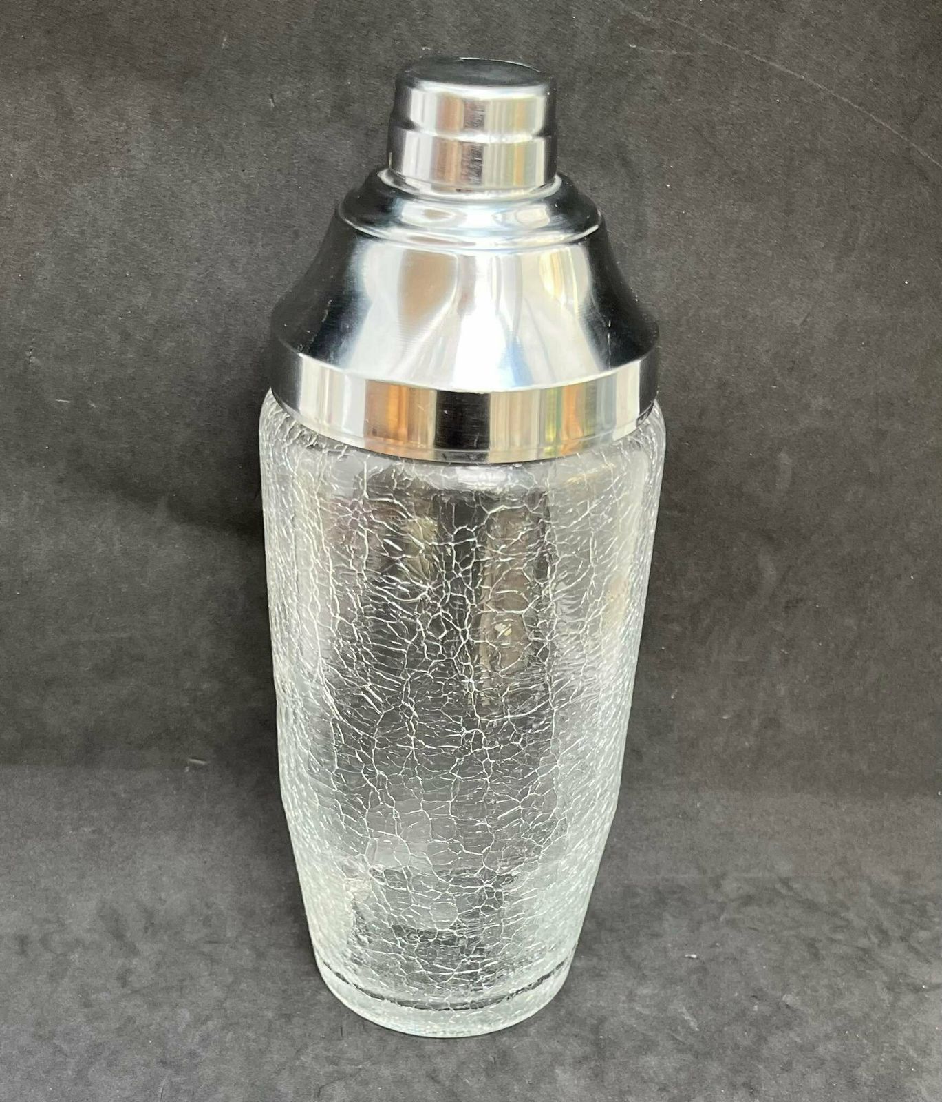 Cocktail Shaker Glass Mid Century Crackled Glass Bar Accessories, Retro Bar Martini Shaker Bar Cart Gift For Him Man Cave Decor Gift Dad photo furniture