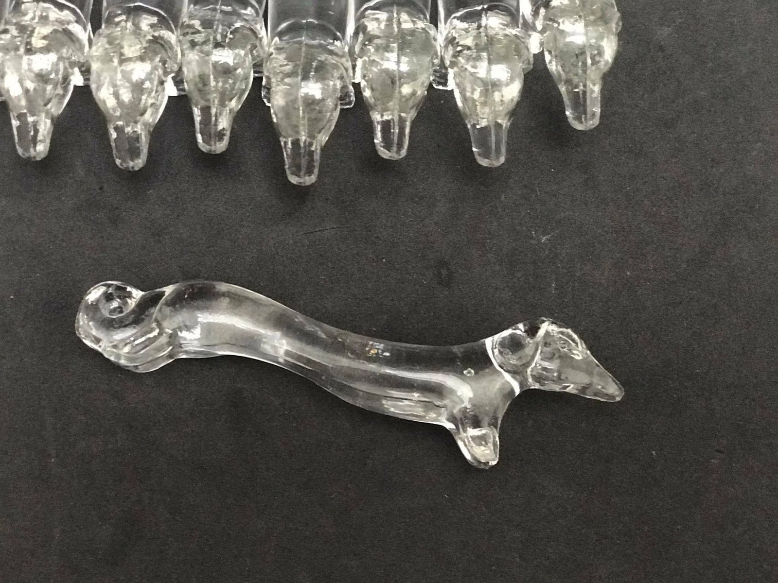 Dachshund Glass Clear Knife Rests Mid Century Gift Dog Lover Vintage Knife Set, Retro Table Holders Hostess Gift For Best Friend photo buy