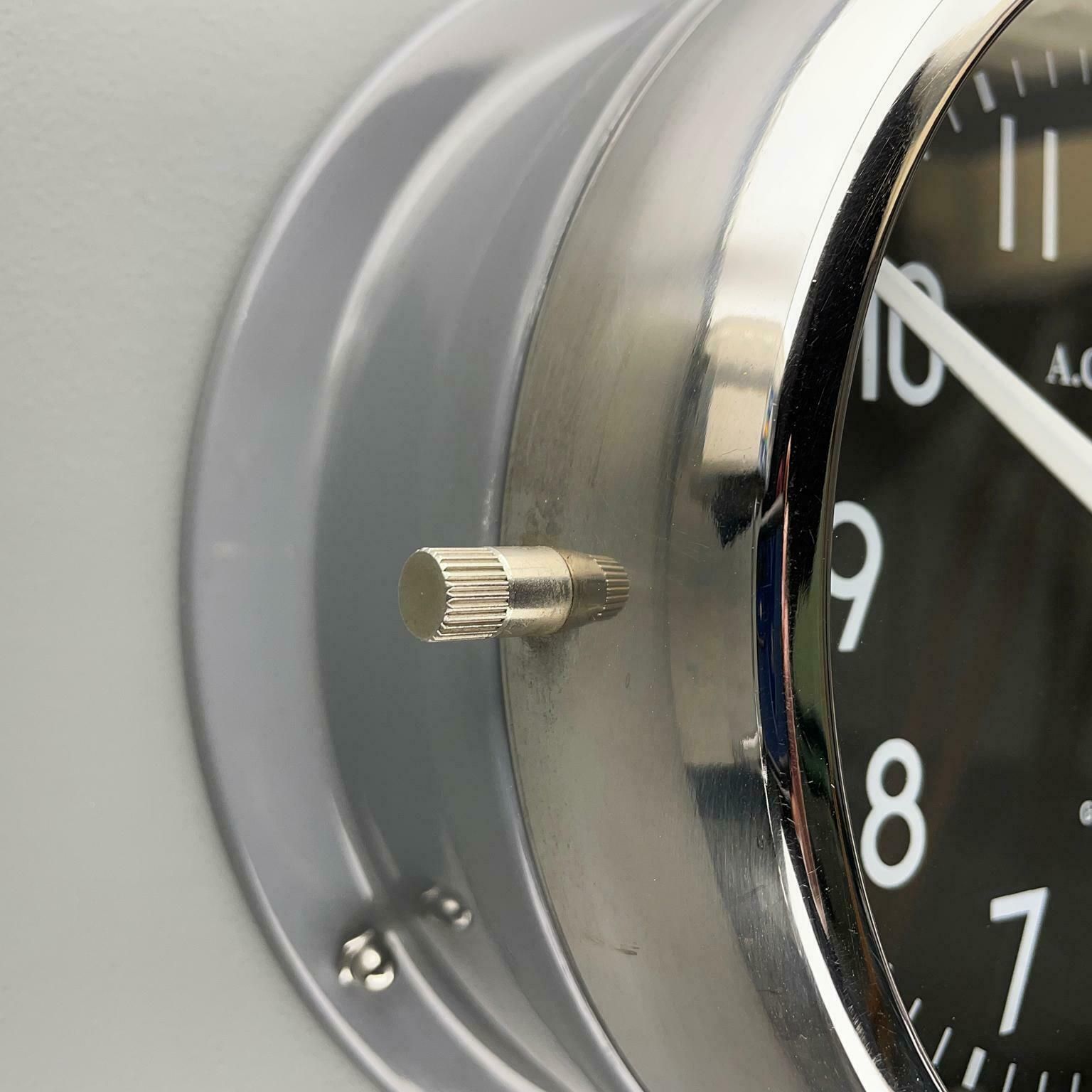 1970''S British Ultimate Grey /Monochrome Black Ac Gmt Co. Classic Wall Clock photo vintage