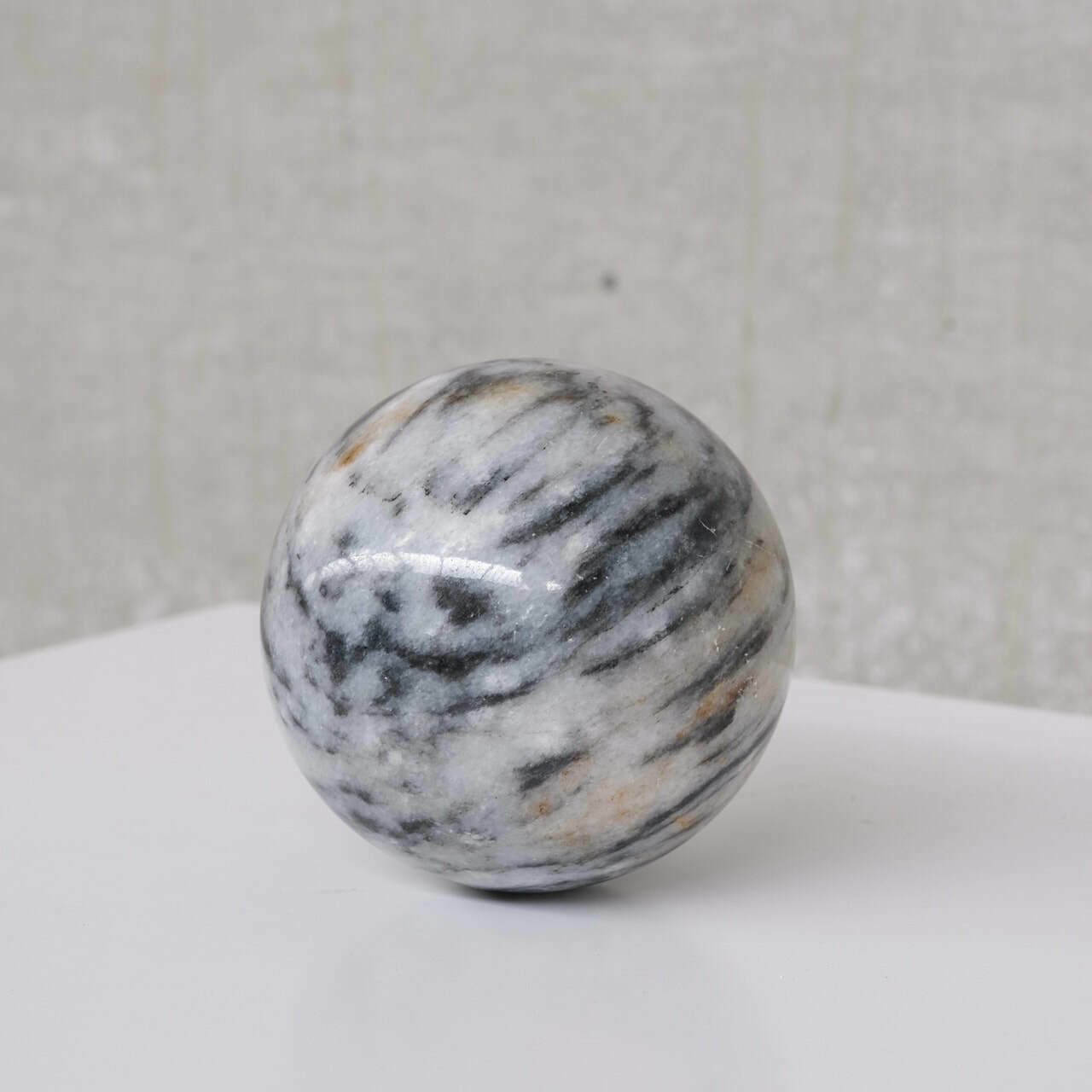 Small Solid Marble Mid Century Ball Desk Curio photo Home Decor