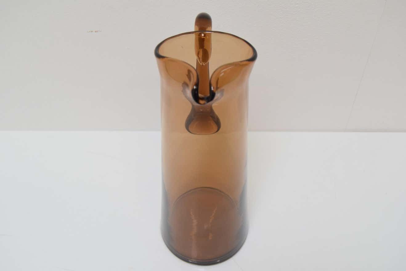 Art Czech Glass Pitcher By Glasswork Novy Bor 1950s photo buy