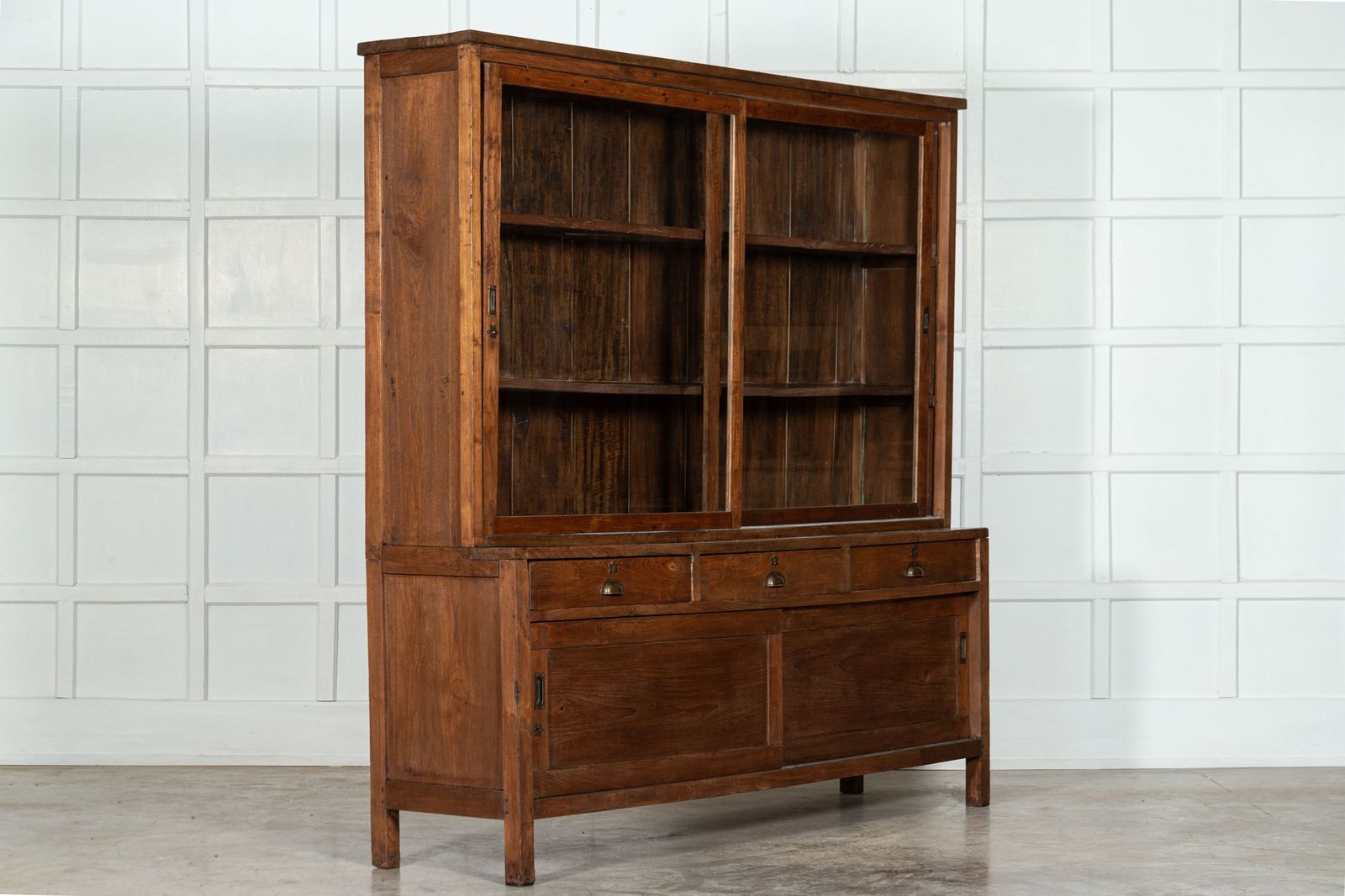 Large French Oak Glazed Haberdashery Shop Cabinet photo for sale