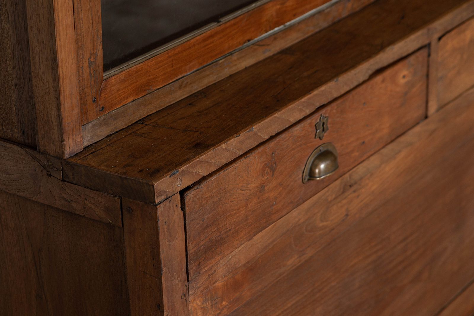 photo for sale Large French Oak Glazed Haberdashery Shop Cabinet