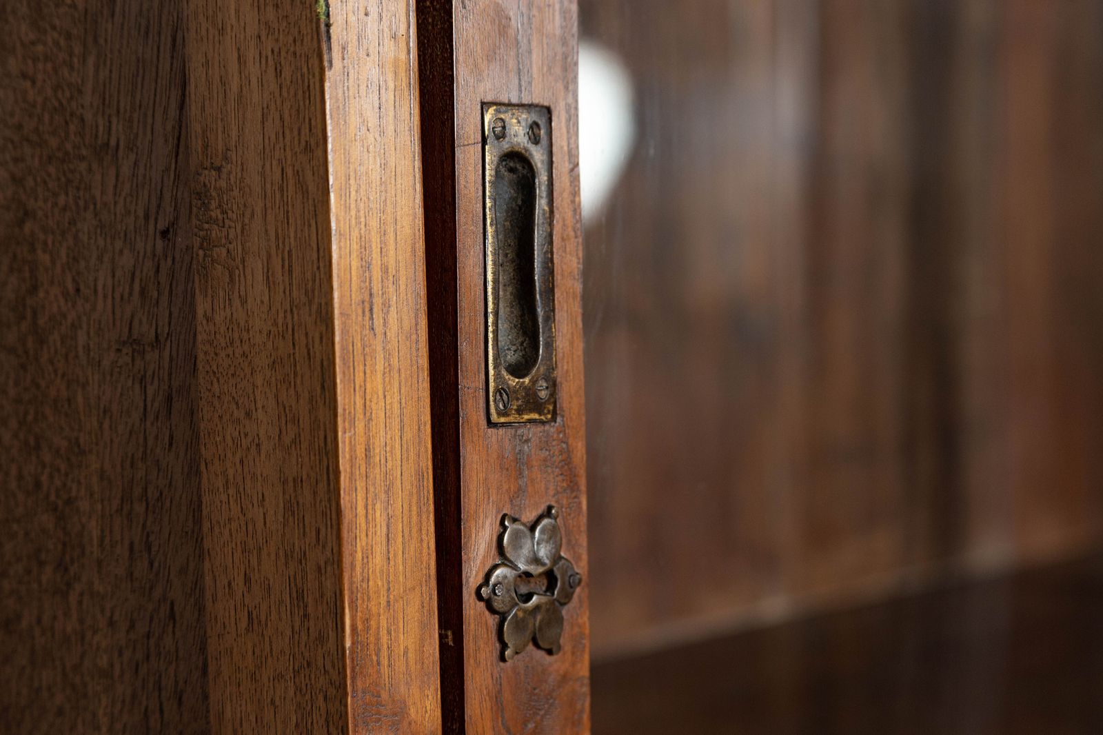 8798.0 Large French Oak Glazed Haberdashery Shop Cabinet photo